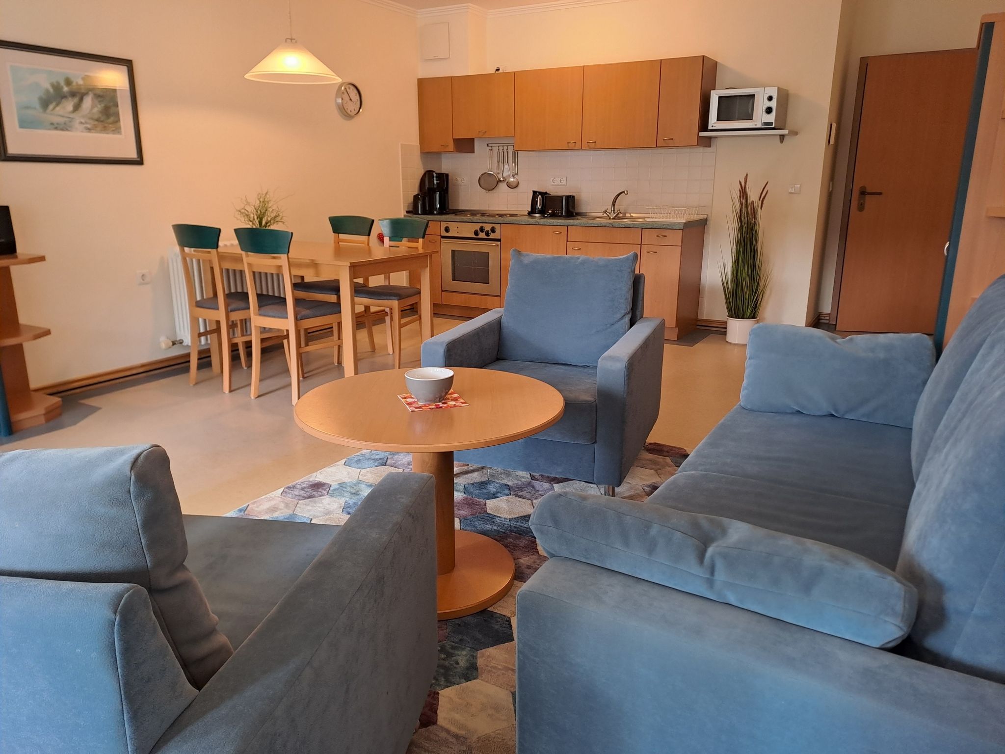 Dünenpark Binz Komfort Ferienwohnung mit 1 Schlafzimmer und Balkon im Obergeschoss (243) Insel Rügen - Küche / Küchenzeile