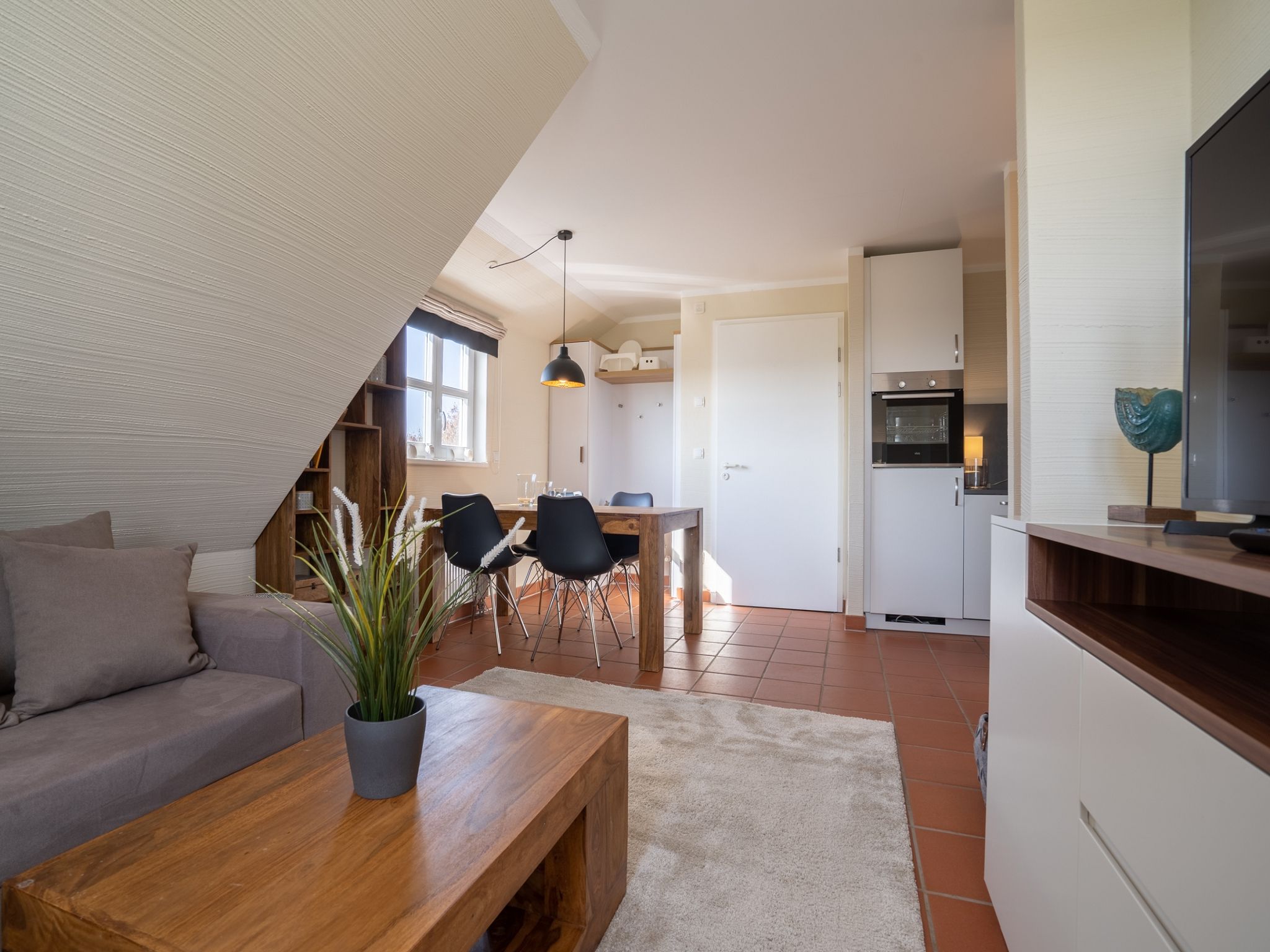 Feriendorf Rugana Komfortplus Ferienwohnung mit 1 Schlafzimmer (D39) Insel Rügen - Wohnzimmer