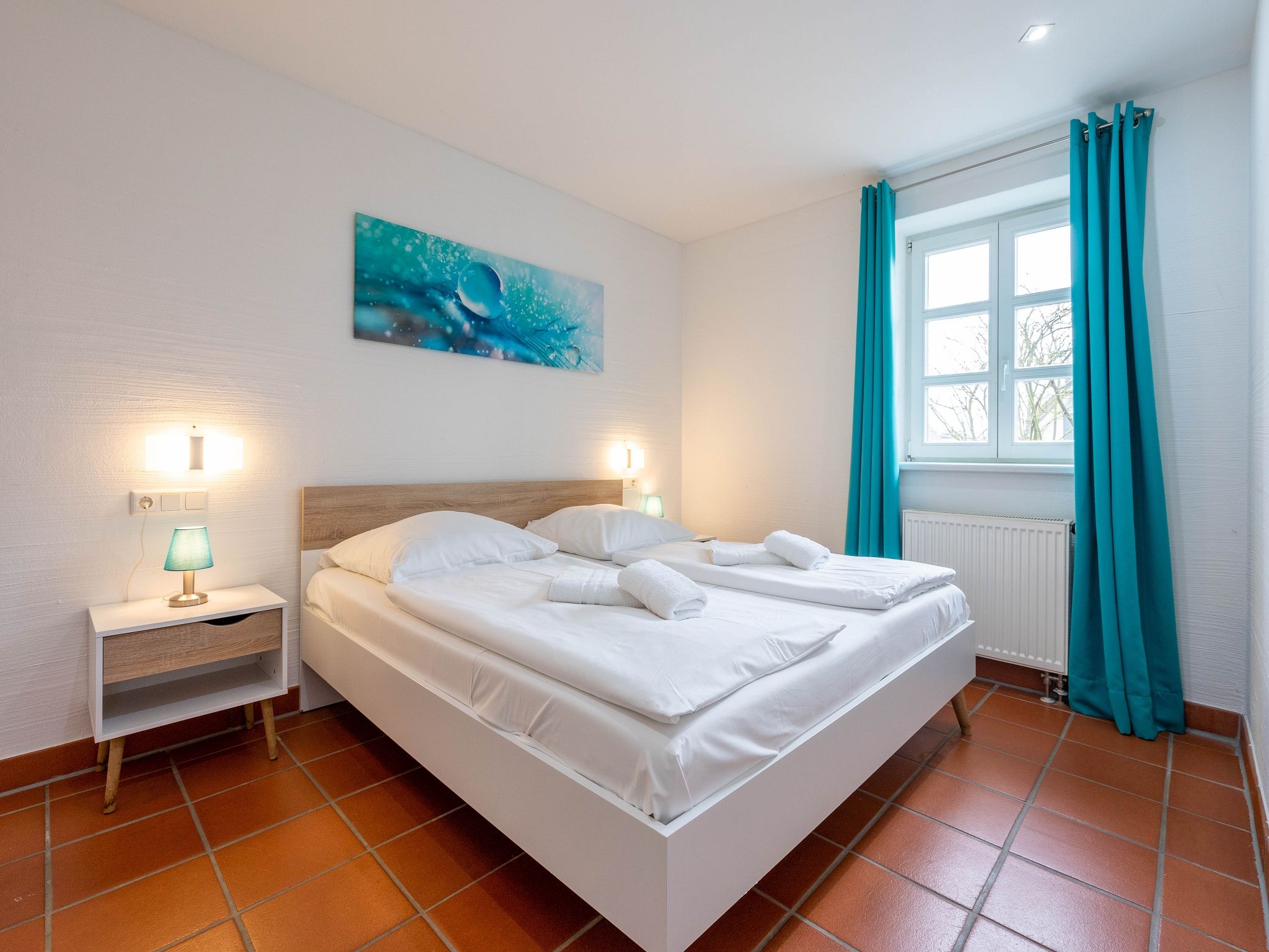 Feriendorf Rugana Klassik Ferienwohnung mit 1 Schlafzimmern und Terrasse (D54) Insel Rügen - Schlafzimmer