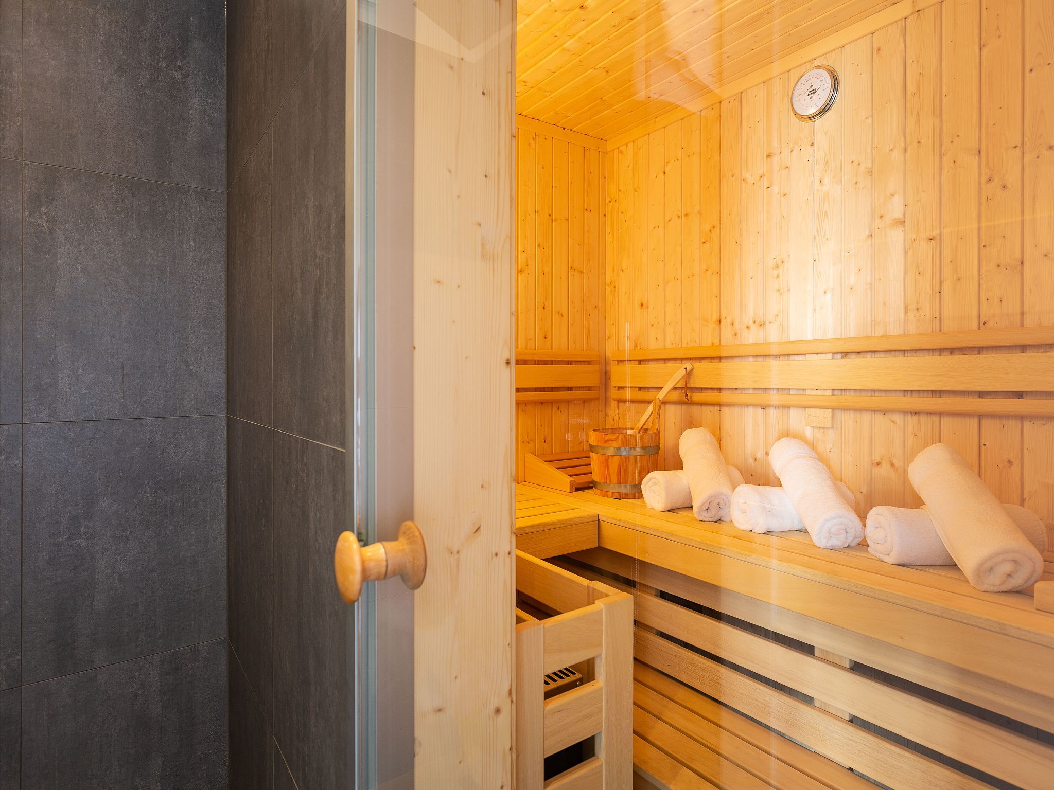 Premium Reetdachvilla mit 3 Schlafzimmern, Sauna und Kamin (E15) - Sauna