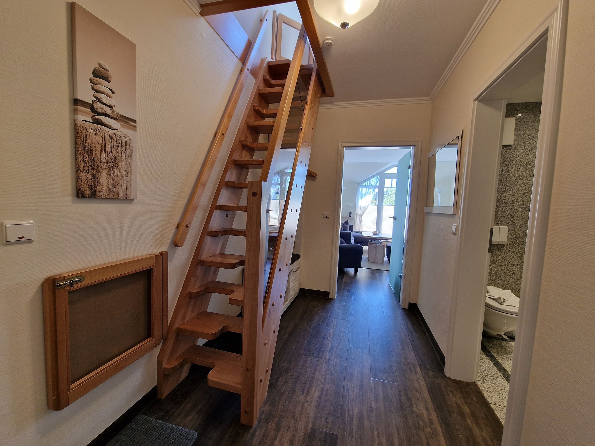 Dünenpark Binz Komfortplus Ferienwohnung mit 1 Schlafzimmer und Balkon im Dachgeschoss (113) Insel Rügen - Empfang