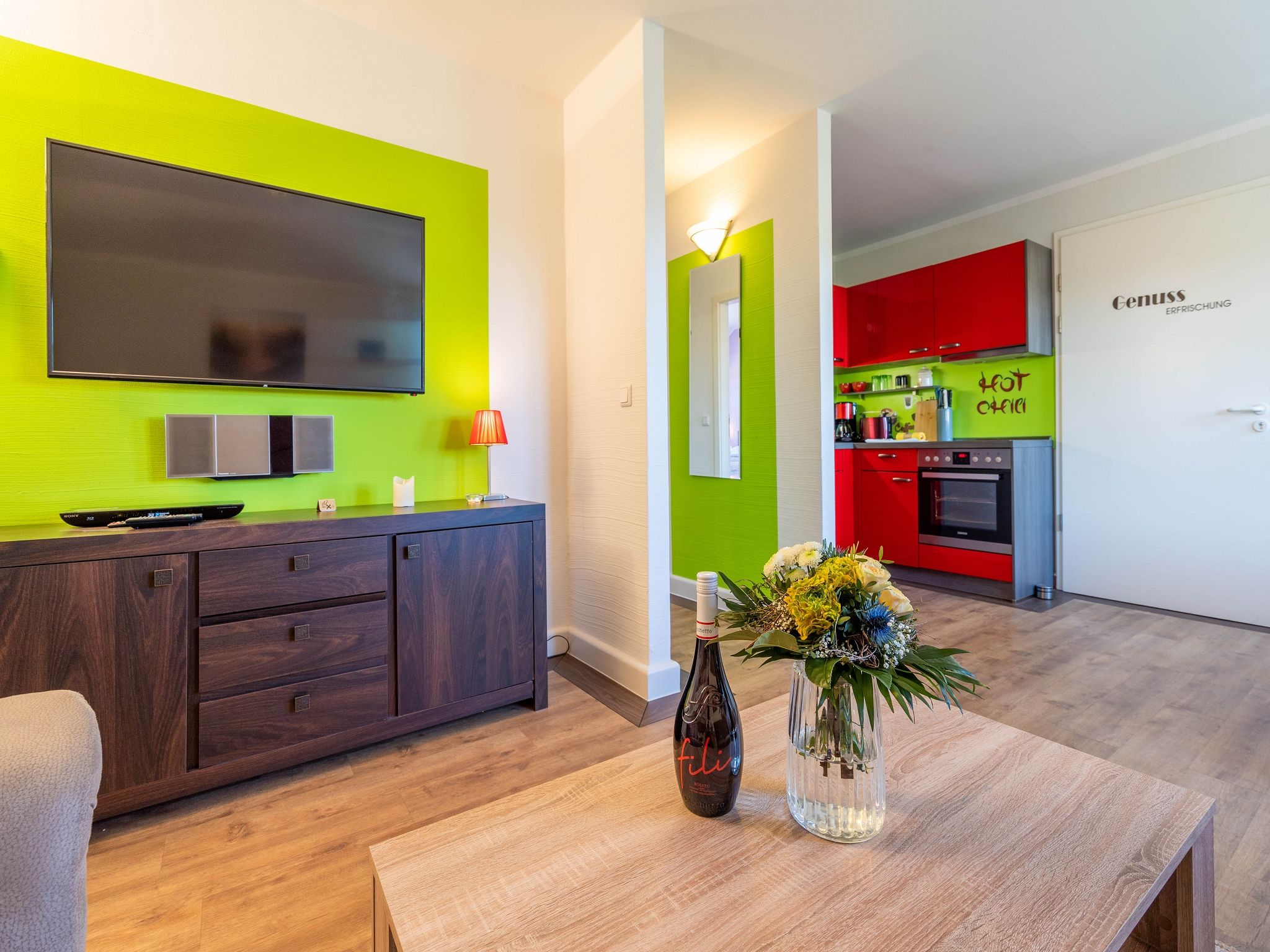 Feriendorf Rugana Komfort Ferienwohnung mit 1 Schlafzimmer (B63) Insel Rügen - Wohnzimmer