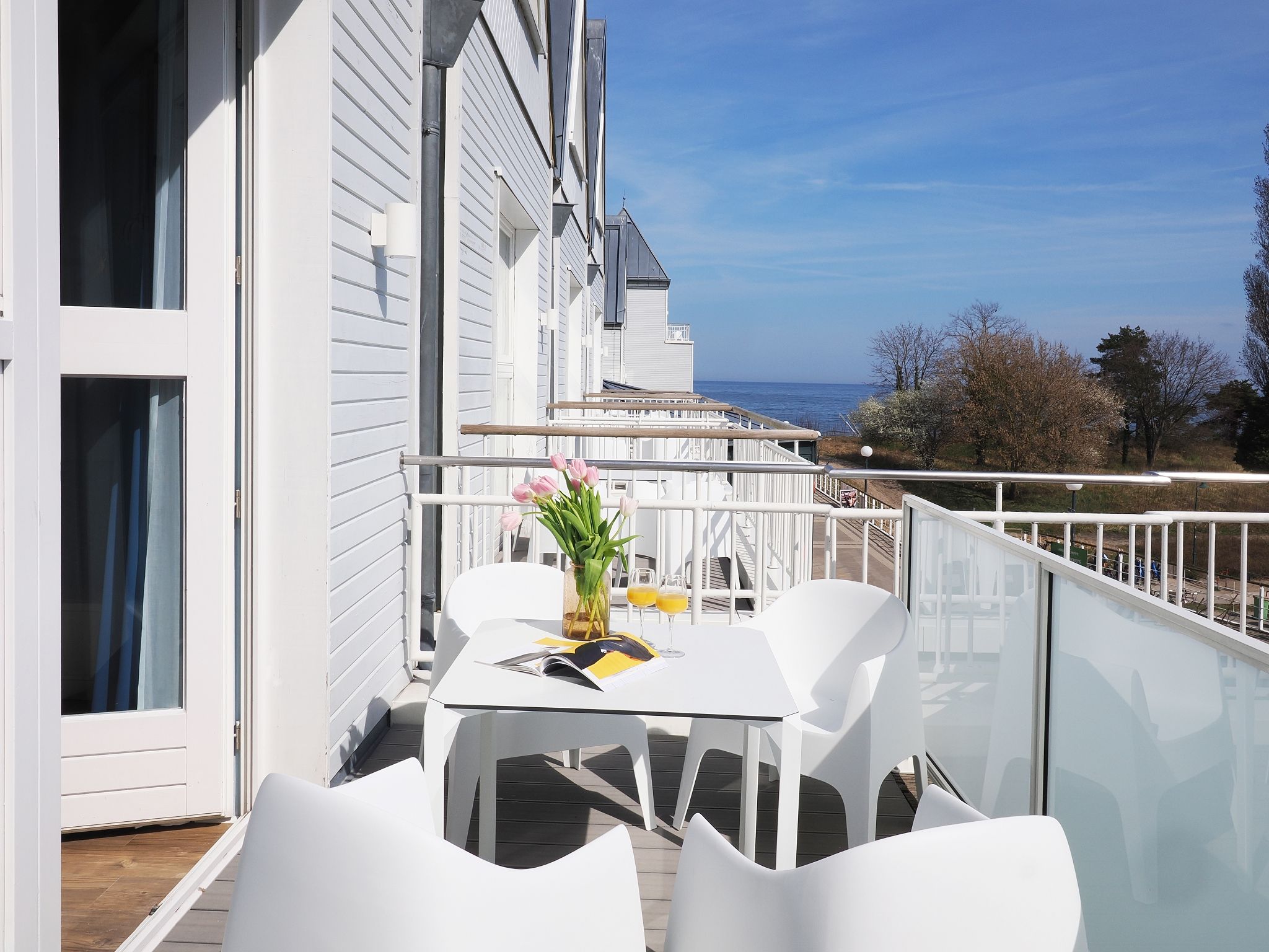 Kaiservillen Heringsdorf Ferienwohnung mit 1 Schlafzimmer, Balkon und Galerie (S2) Insel Usedom - Balkon
