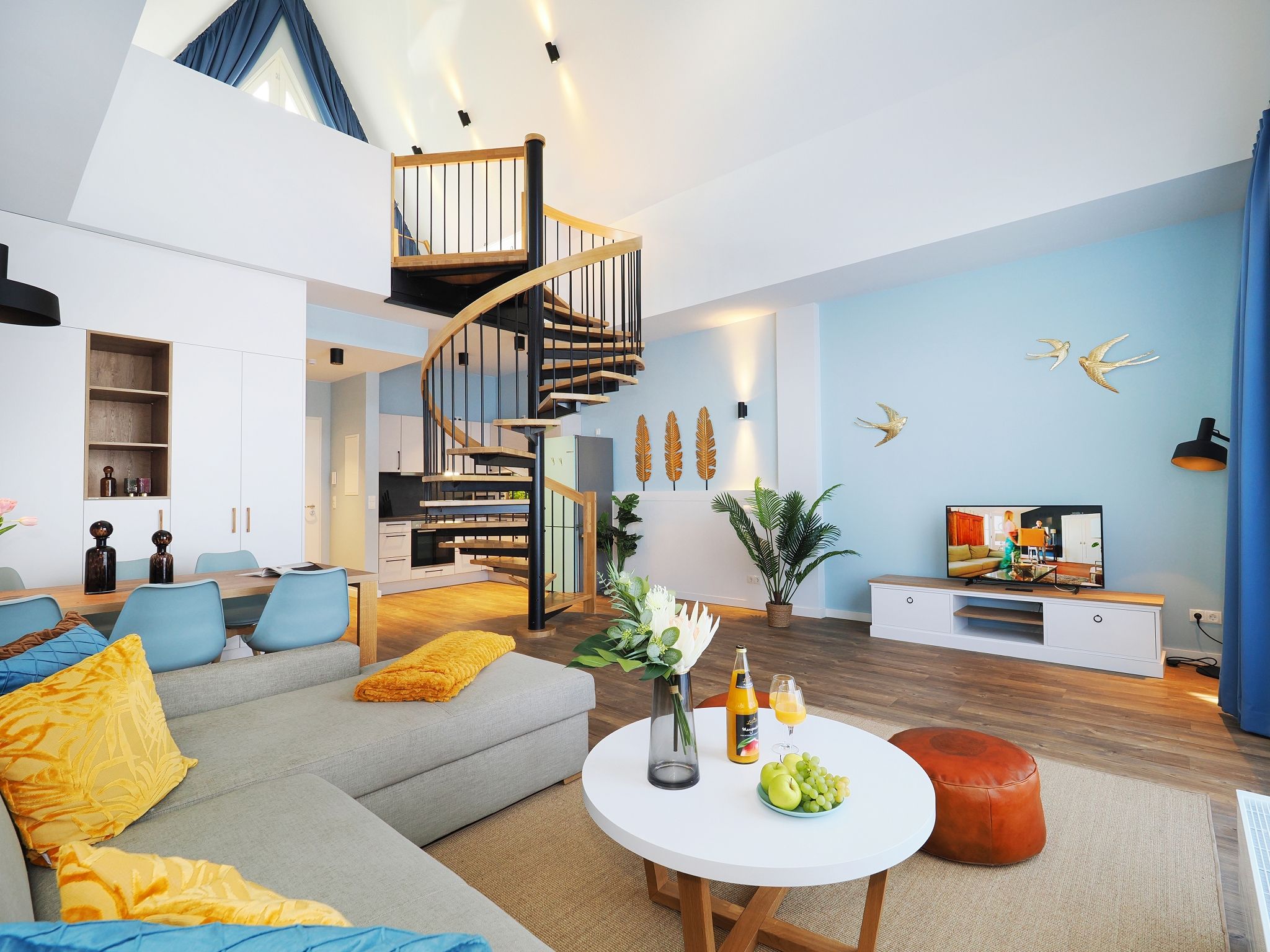 Kaiservillen Heringsdorf Ferienwohnung mit 1 Schlafzimmer und Balkon (S3) Insel Usedom - Wohnzimmer