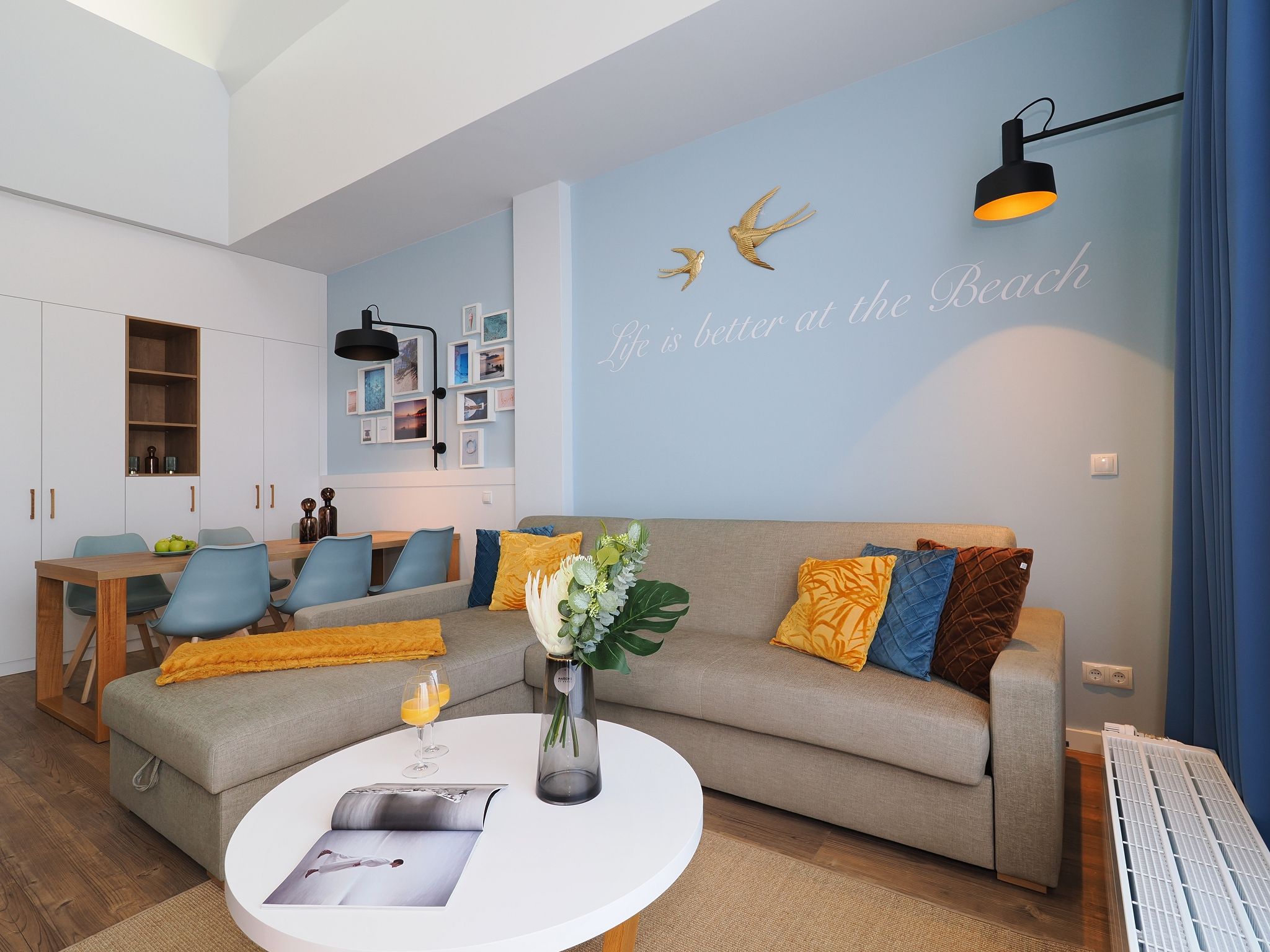 Kaiservillen Heringsdorf Ferienwohnung mit 1 Schlafzimmer und Balkon (S5) Insel Usedom - Wohnzimmer