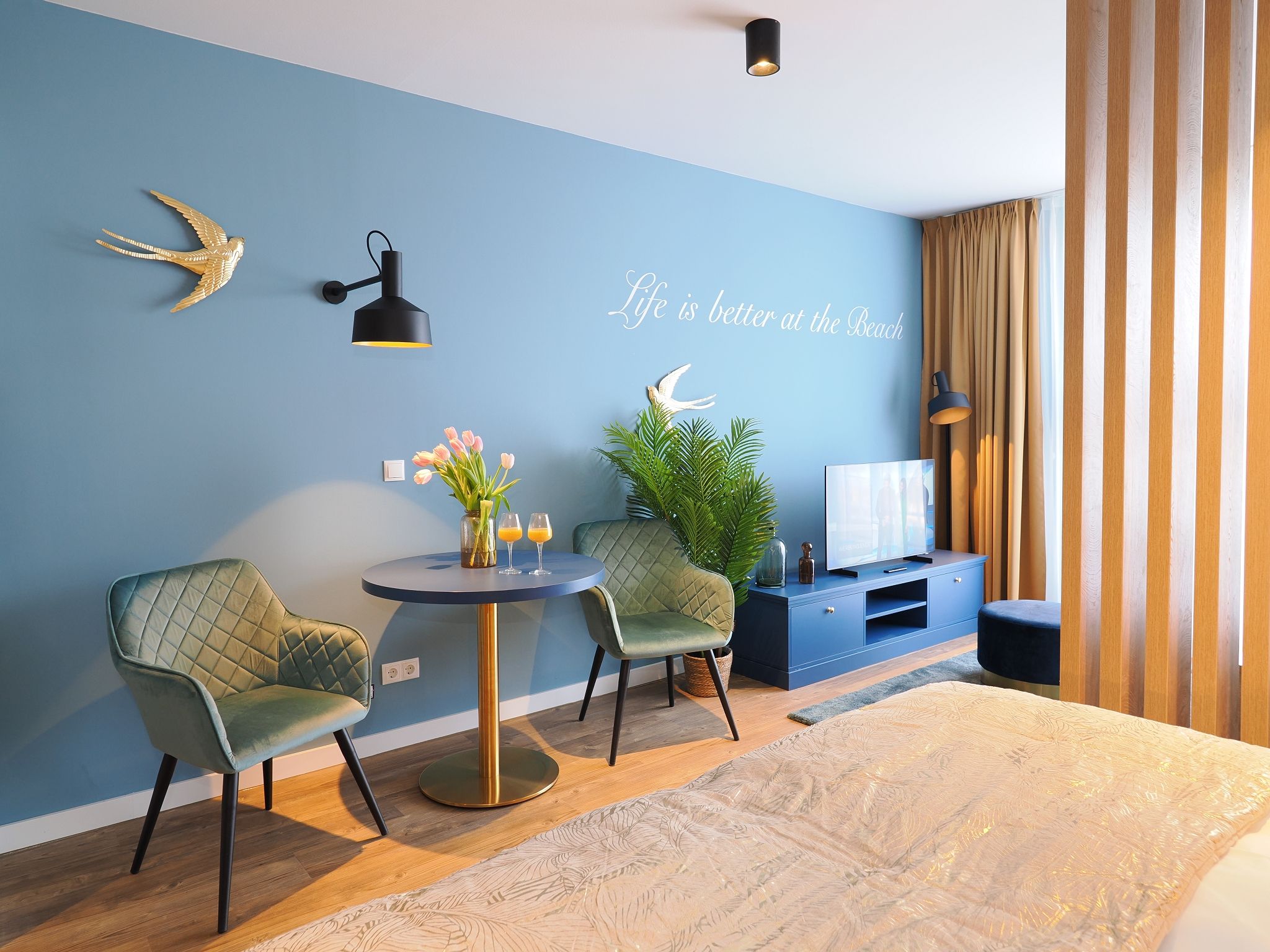 Kaiservillen Heringsdorf 1-Raum-Ferienwohnung mit Balkon (S7a) Insel Usedom - Wohnzimmer