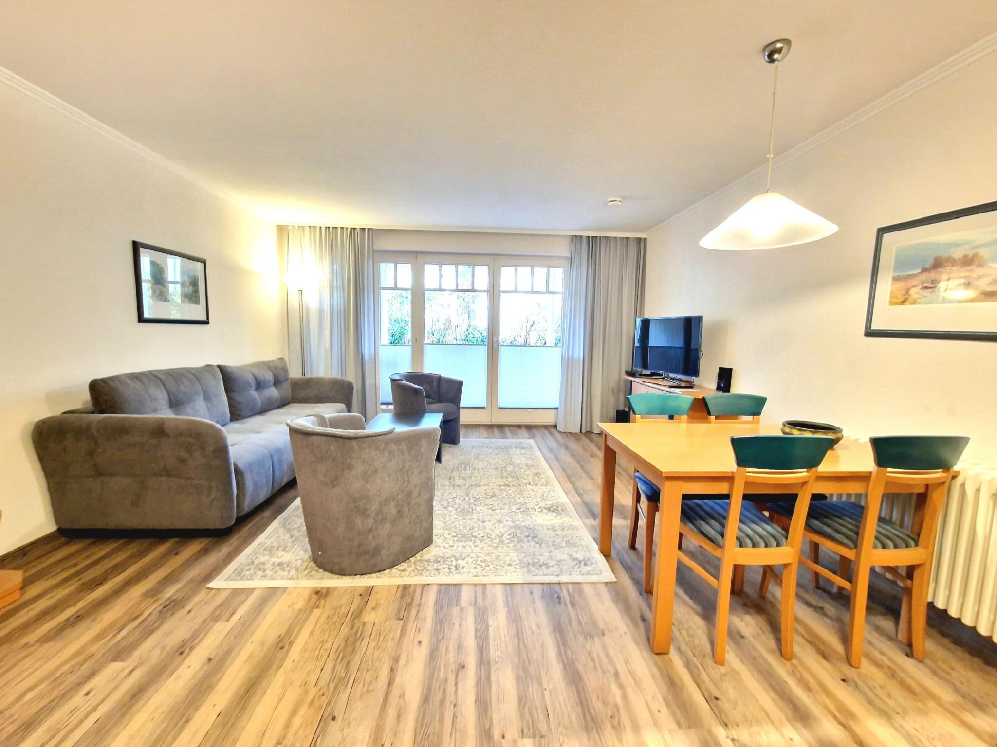 Dünenpark Binz Komfort Ferienwohnung mit 1 Schlafzimmer und Terrasse im Erdgeschoss (249) Insel Rügen - Wohnzimmer