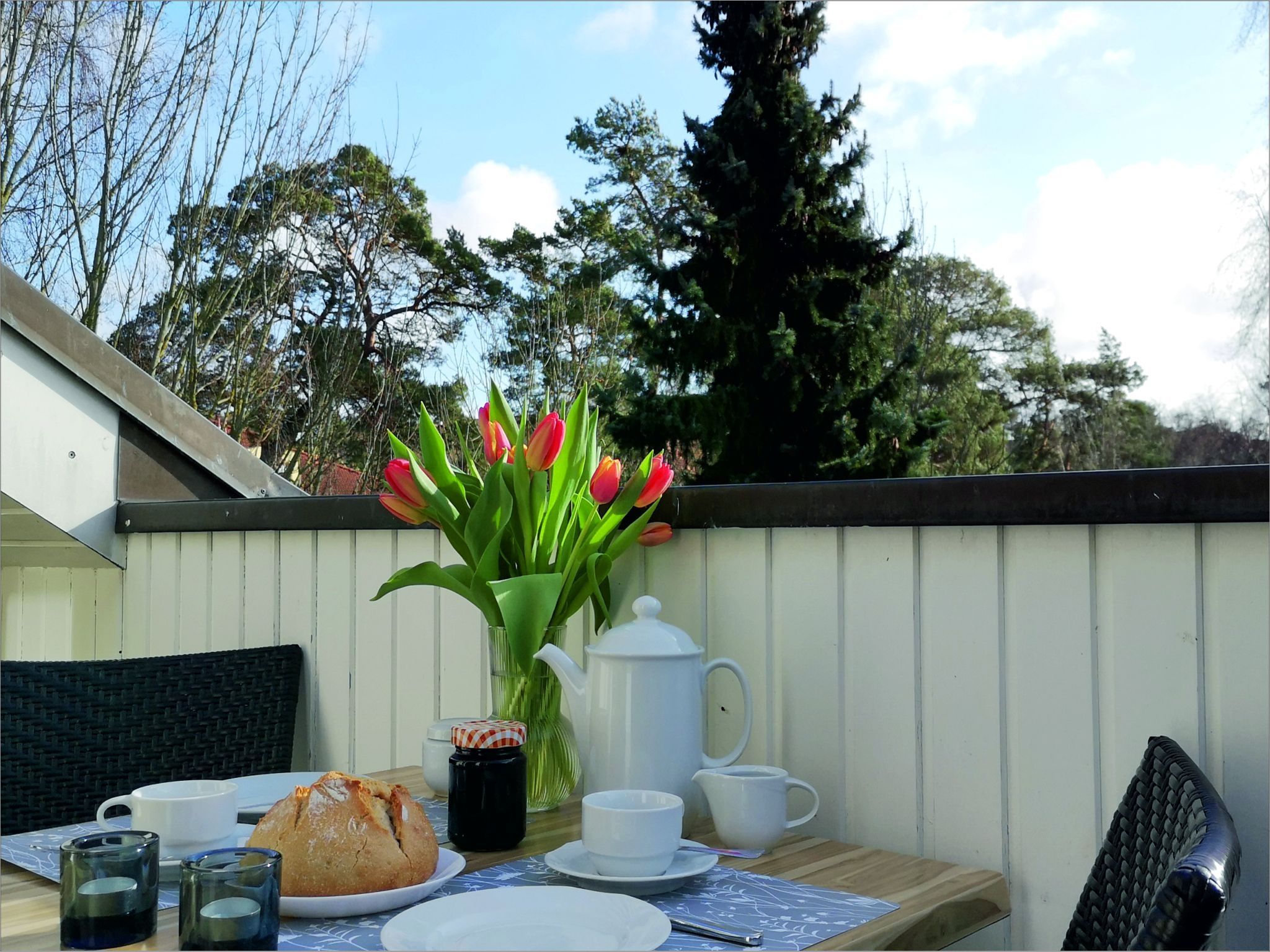 Dünenpark Binz Komfortplus Ferienwohnung mit 2 Schlafzimmern und Balkon im Dachgeschoss (269) Insel Rügen - Balkon