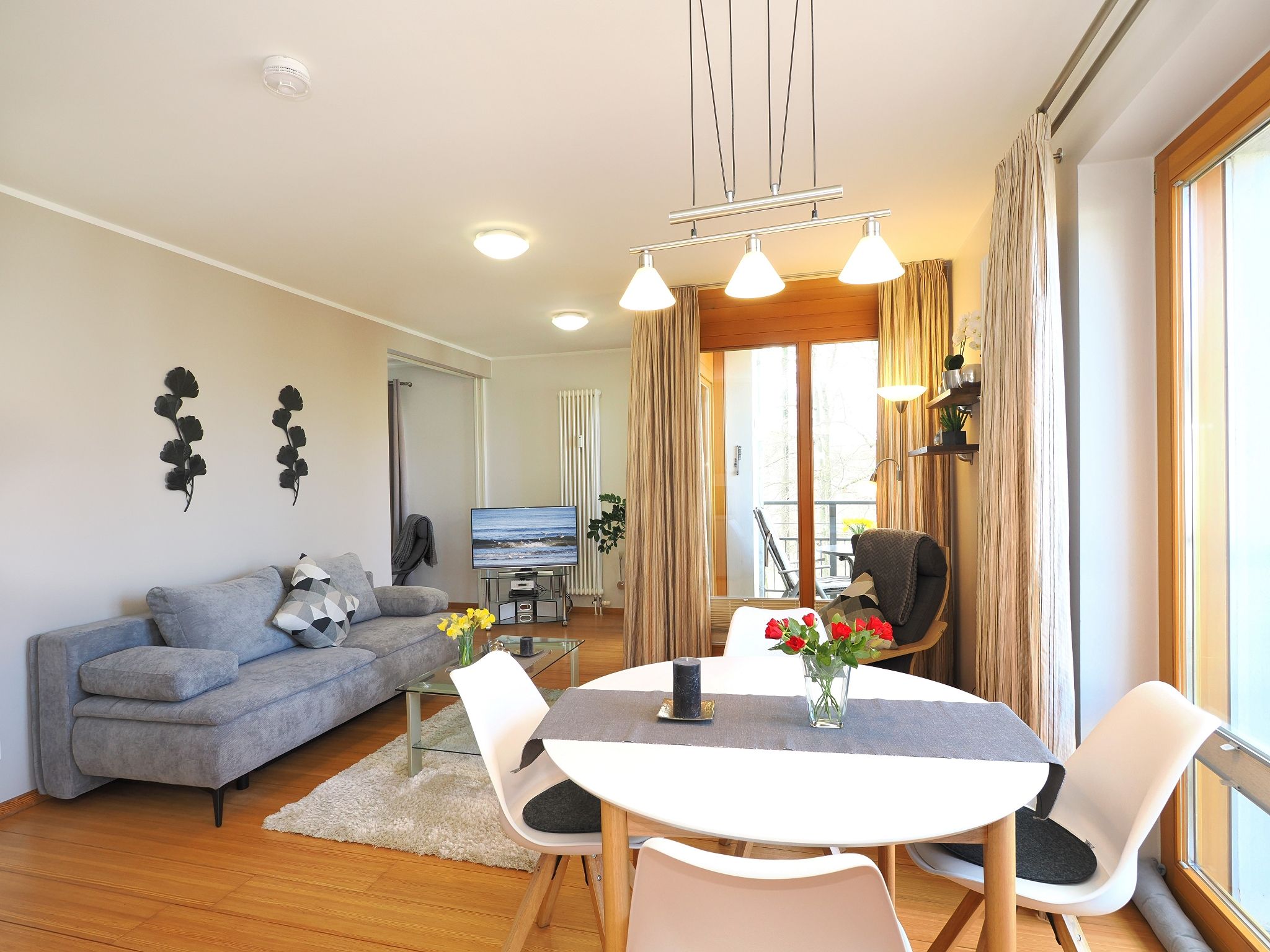 Kaiservillen Heringsdorf Ferienwohnung mit 1 Schlafzimmer und Balkon (D125) Insel Usedom - Wohnzimmer