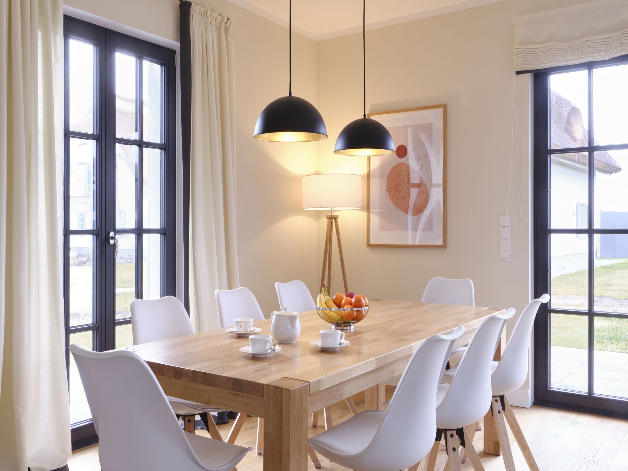 Luxus Reetdachvilla mit 3 Schlafzimmern, Sauna und Kamin (G06) - Wohnzimmer