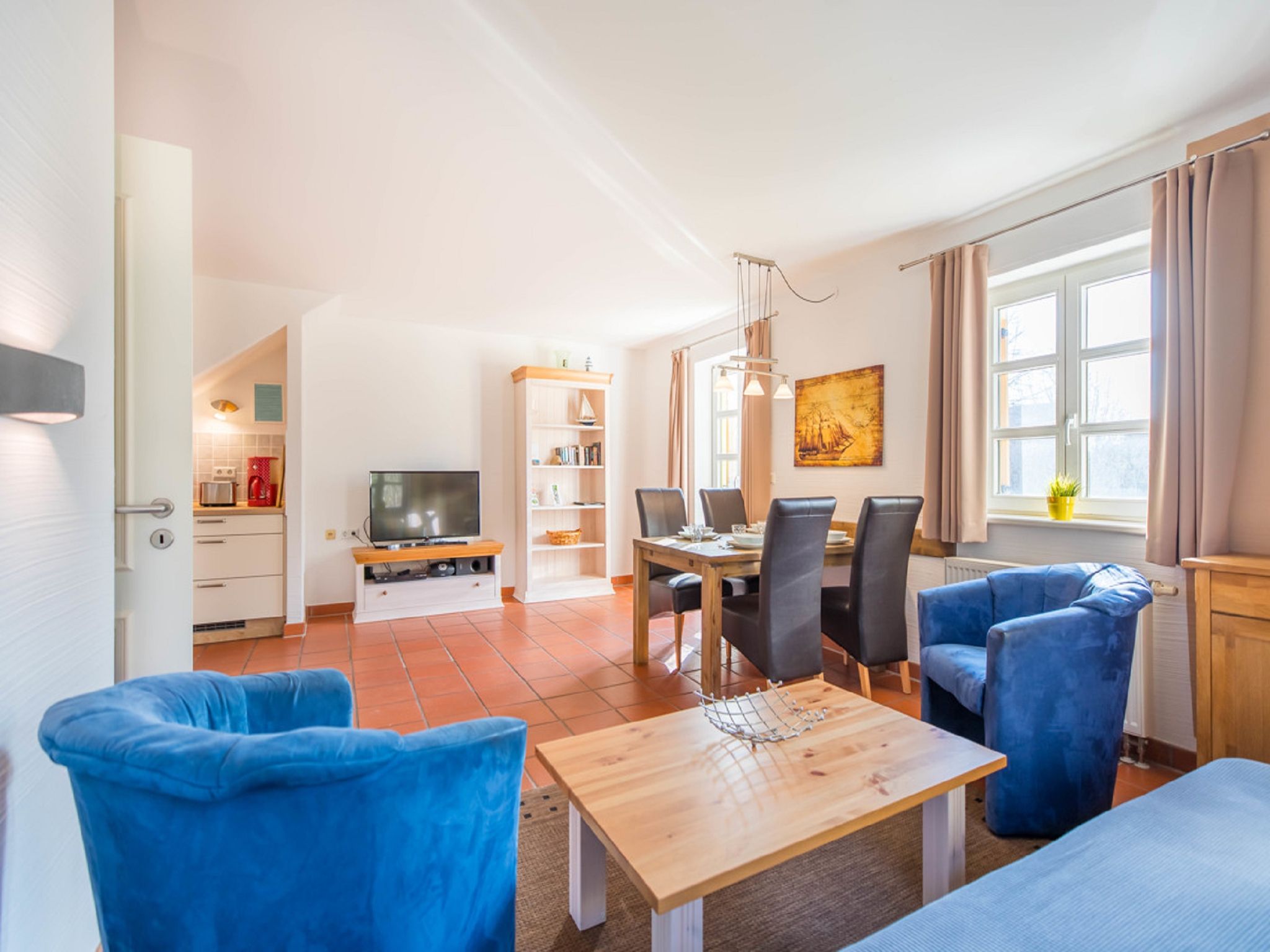 Feriendorf Rugana Komfortplus Ferienwohnung mit 1 Schlafzimmern und Terrasse (A21) Insel Rügen - Wohnzimmer