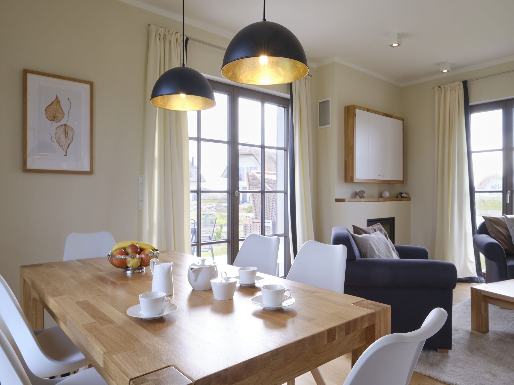 Premium Reetdachvilla mit 3 Schlafzimmern, Sauna und Kamin (H13) - Wohnzimmer