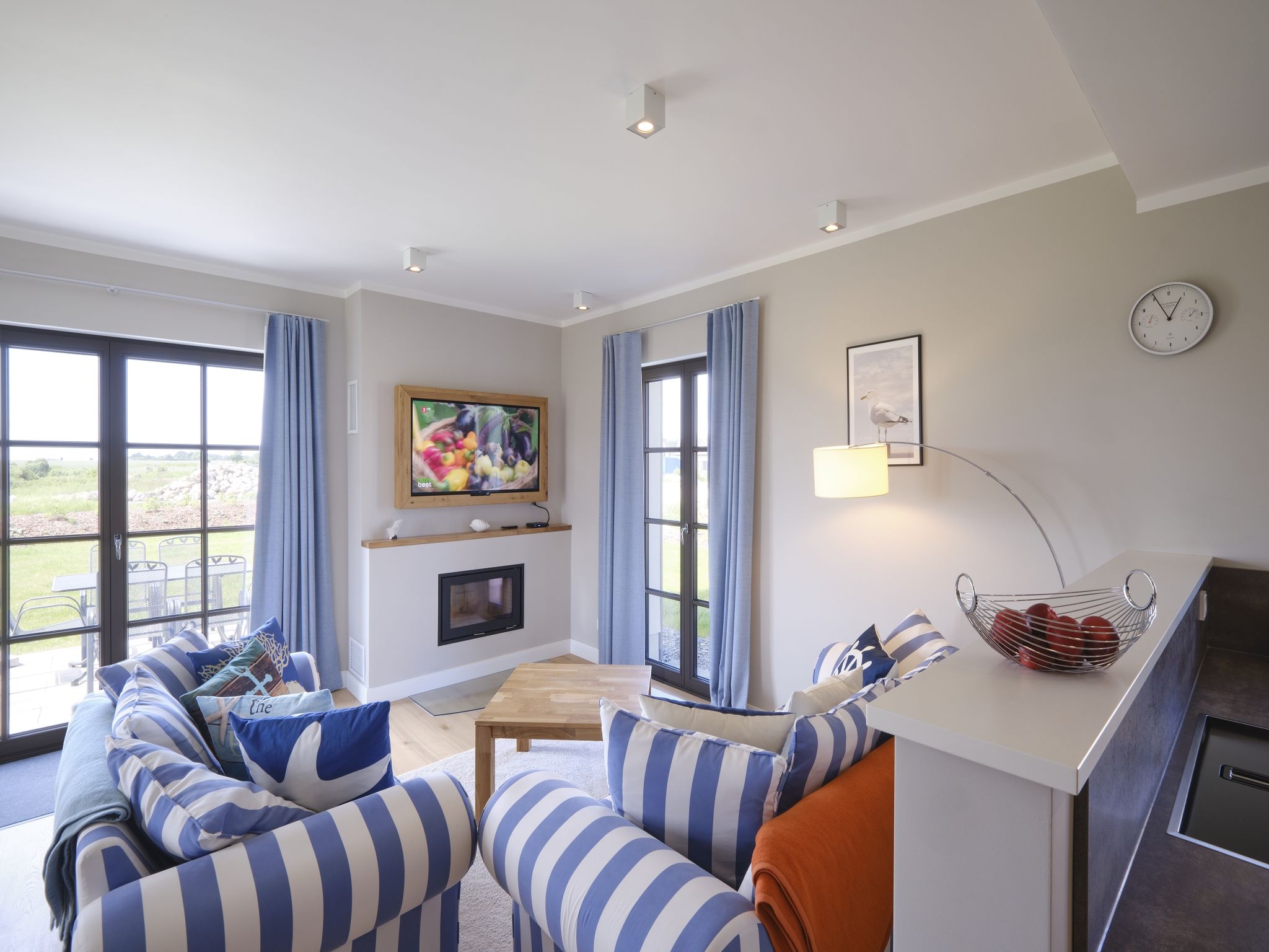 Premium Reetdachvilla mit 3 Schlafzimmern, Sauna und Kamin (H21) - Wohnzimmer