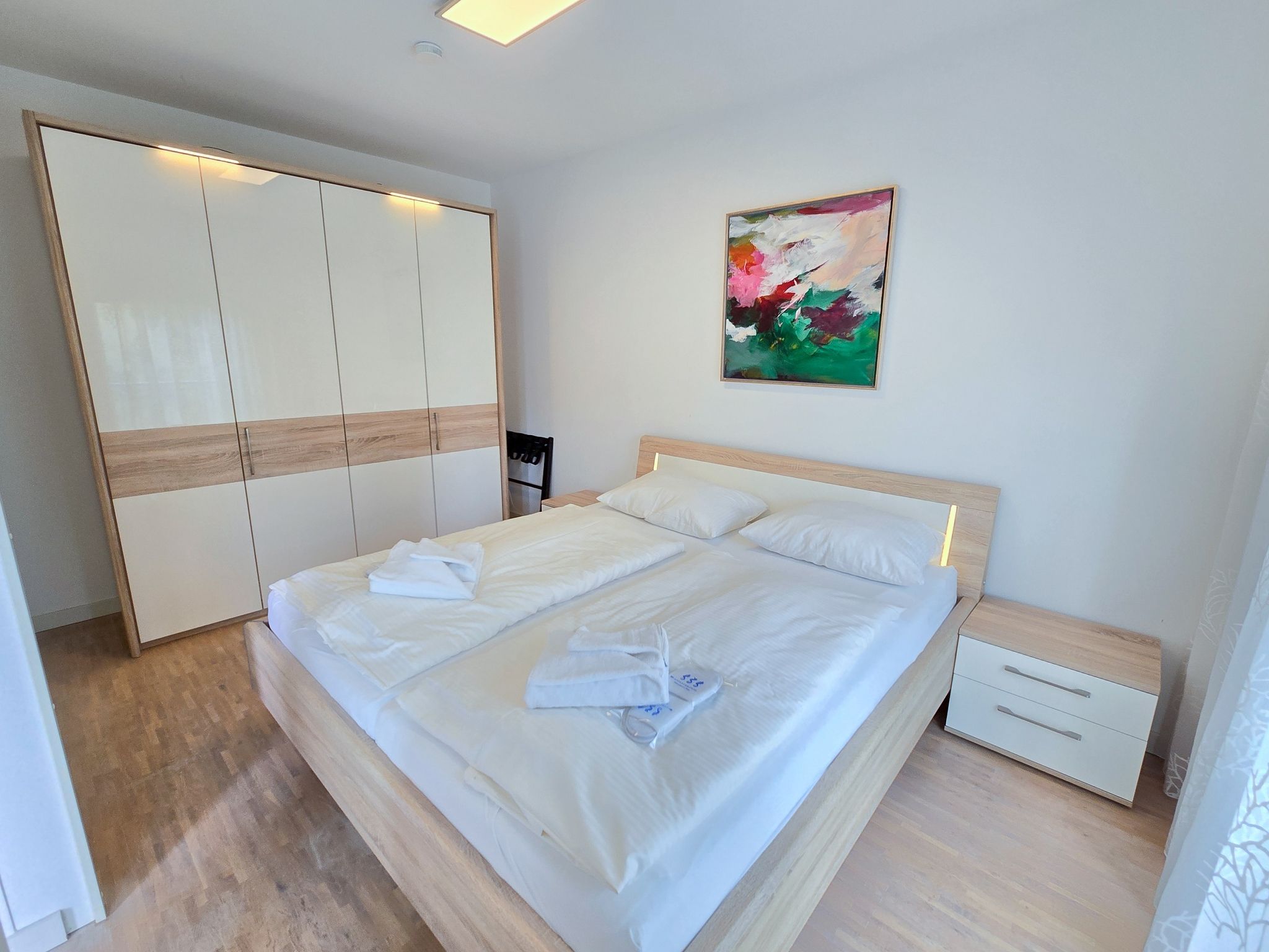 Strandvillen Binz Ferienwohnung mit 1 Schlafzimmer, Kamin und Balkon (DR/423) Insel Rügen - Schlafzimmer