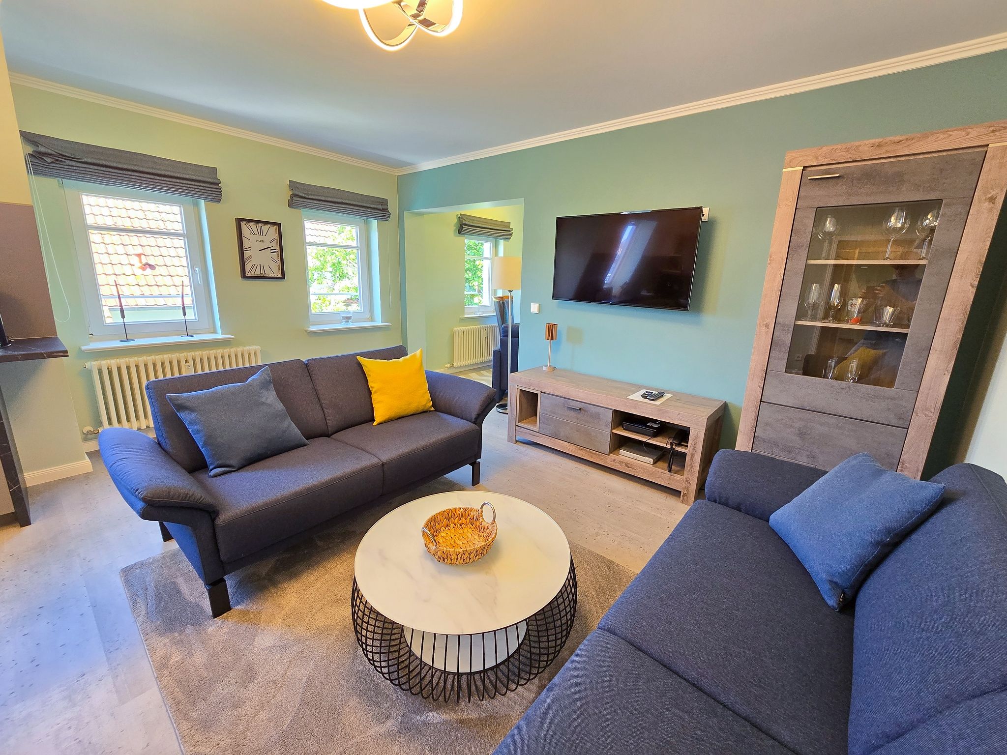 Strandvillen Binz Ferienwohnung mit Panoramablick, 2 Schlafzimmern und Balkon (SV/715) Insel Rügen - Wohnzimmer