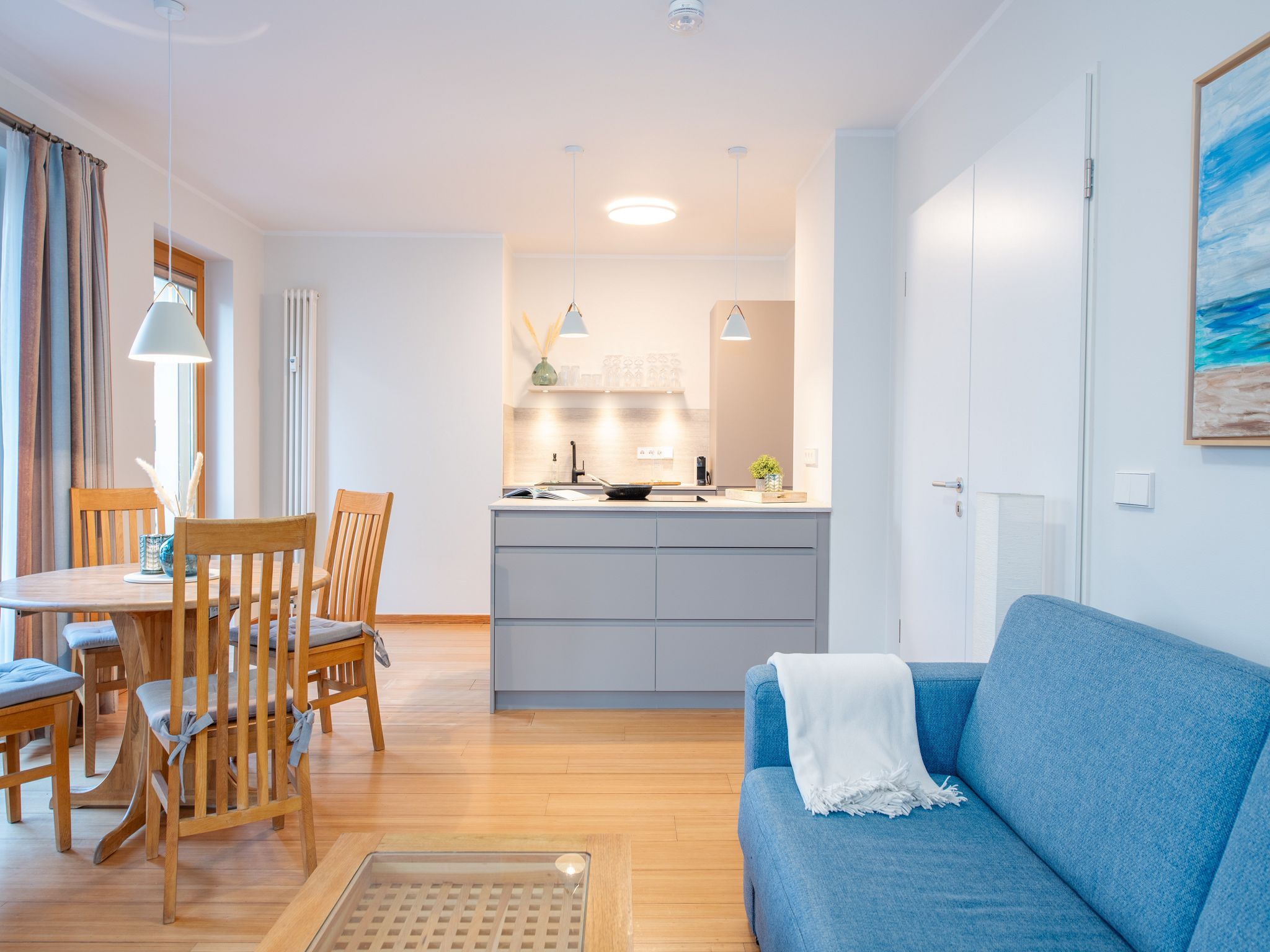 Kaiservillen Heringsdorf Ferienwohnung mit 1 Schlafzimmer und Balkon (D214) Insel Usedom - Wohnzimmer