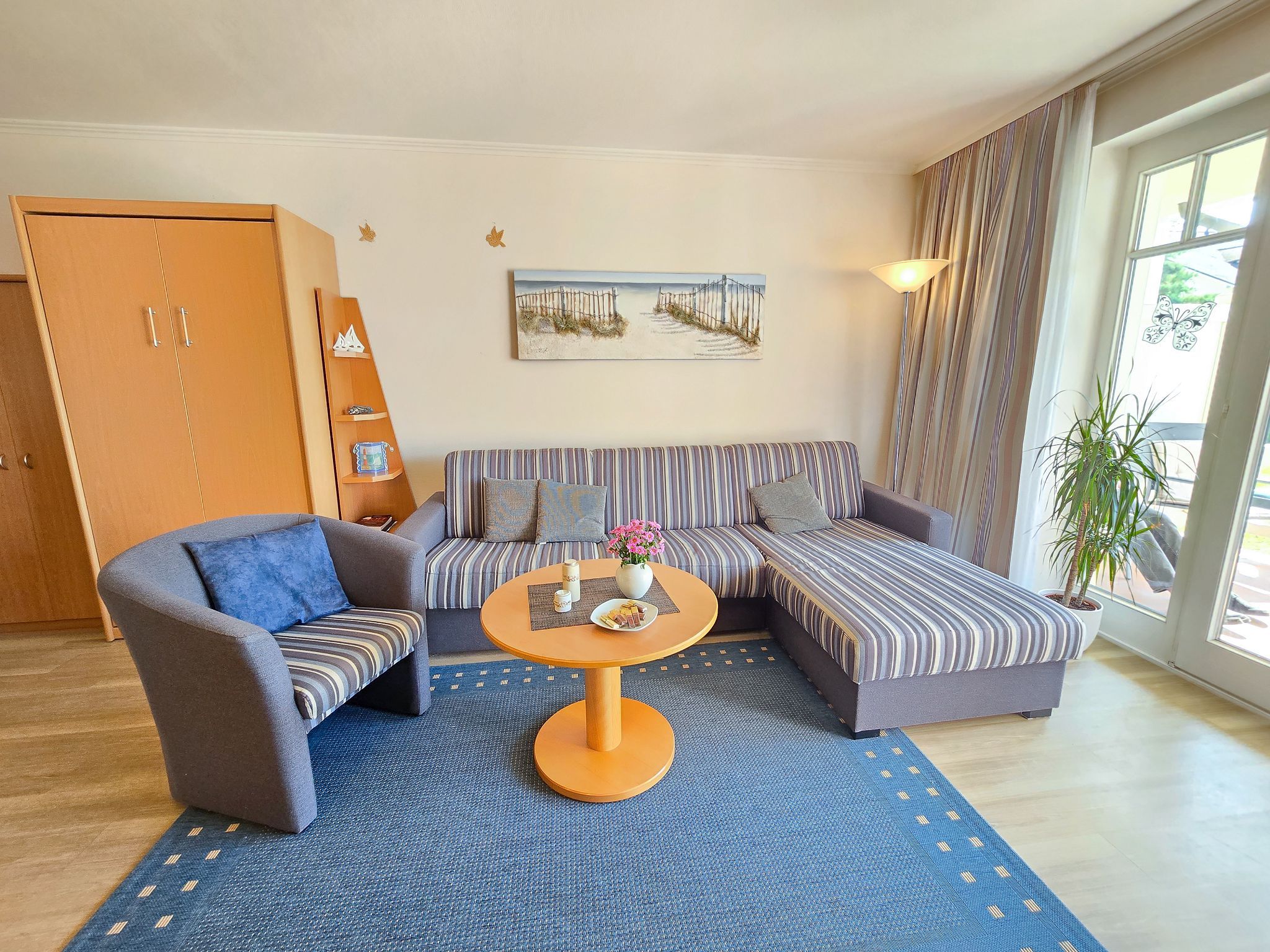 Dünenpark Binz Komfort Ferienwohnung mit 1 Schlafzimmer und Terrasse im Erdgeschoss (117) Insel Rügen - Wohnzimmer