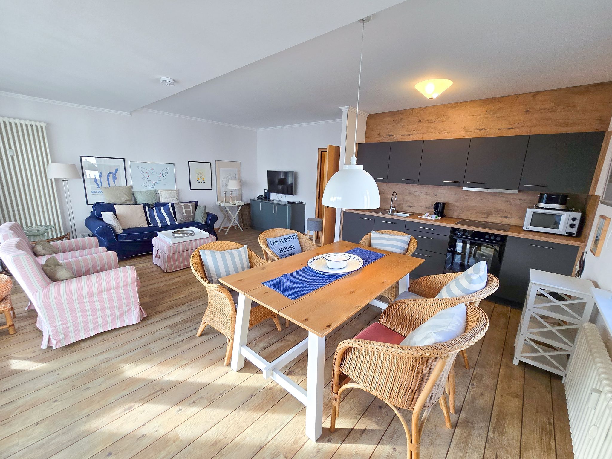 Strandvillen Binz Ferienwohnung mit 2 Schlafzimmern und Balkon (AH/720) Insel Rügen - Wohnzimmer