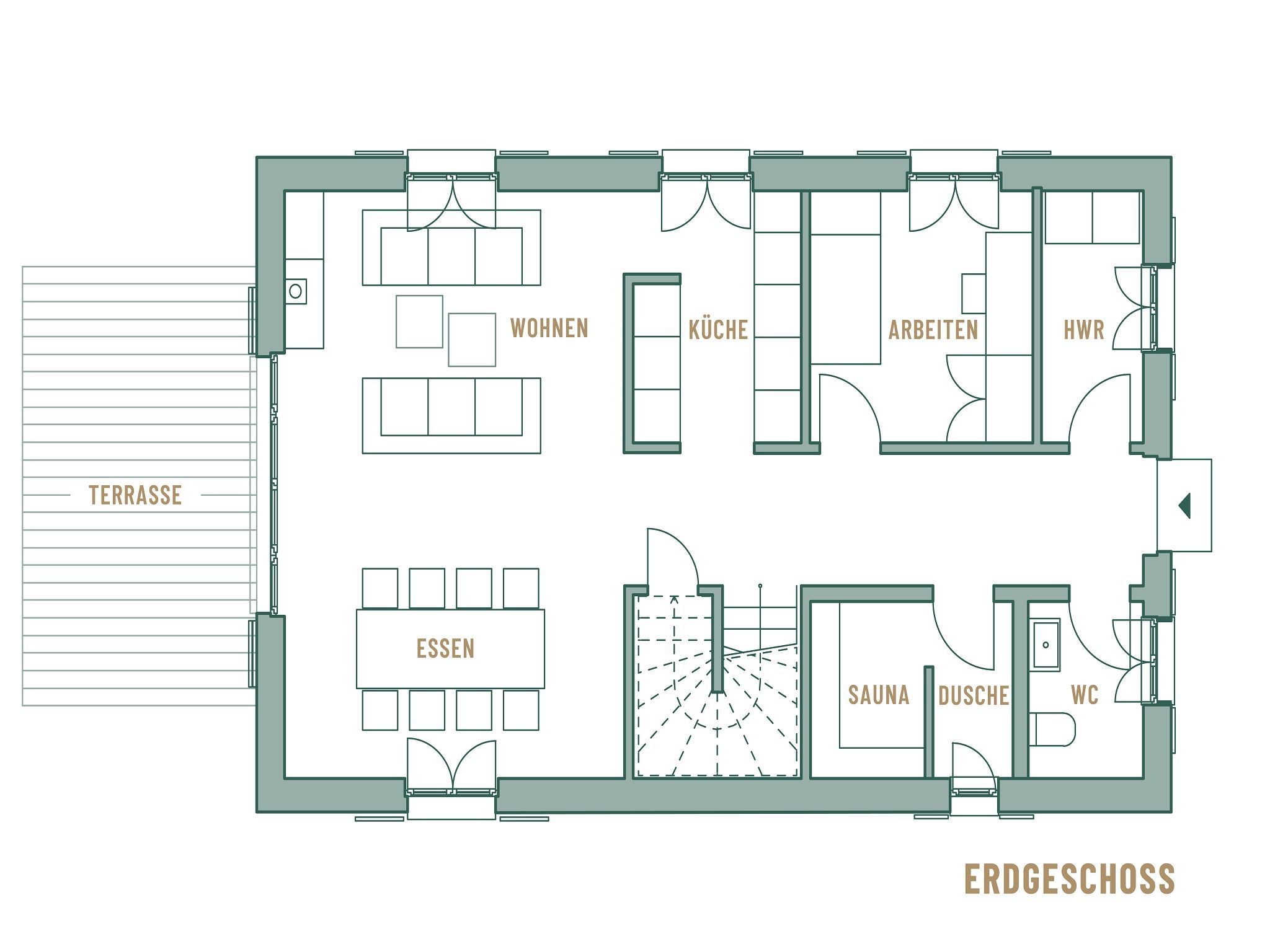Luxus Reetdachvilla mit 3 Schlafzimmern, Sauna und Kamin (G06) - Grundriss
