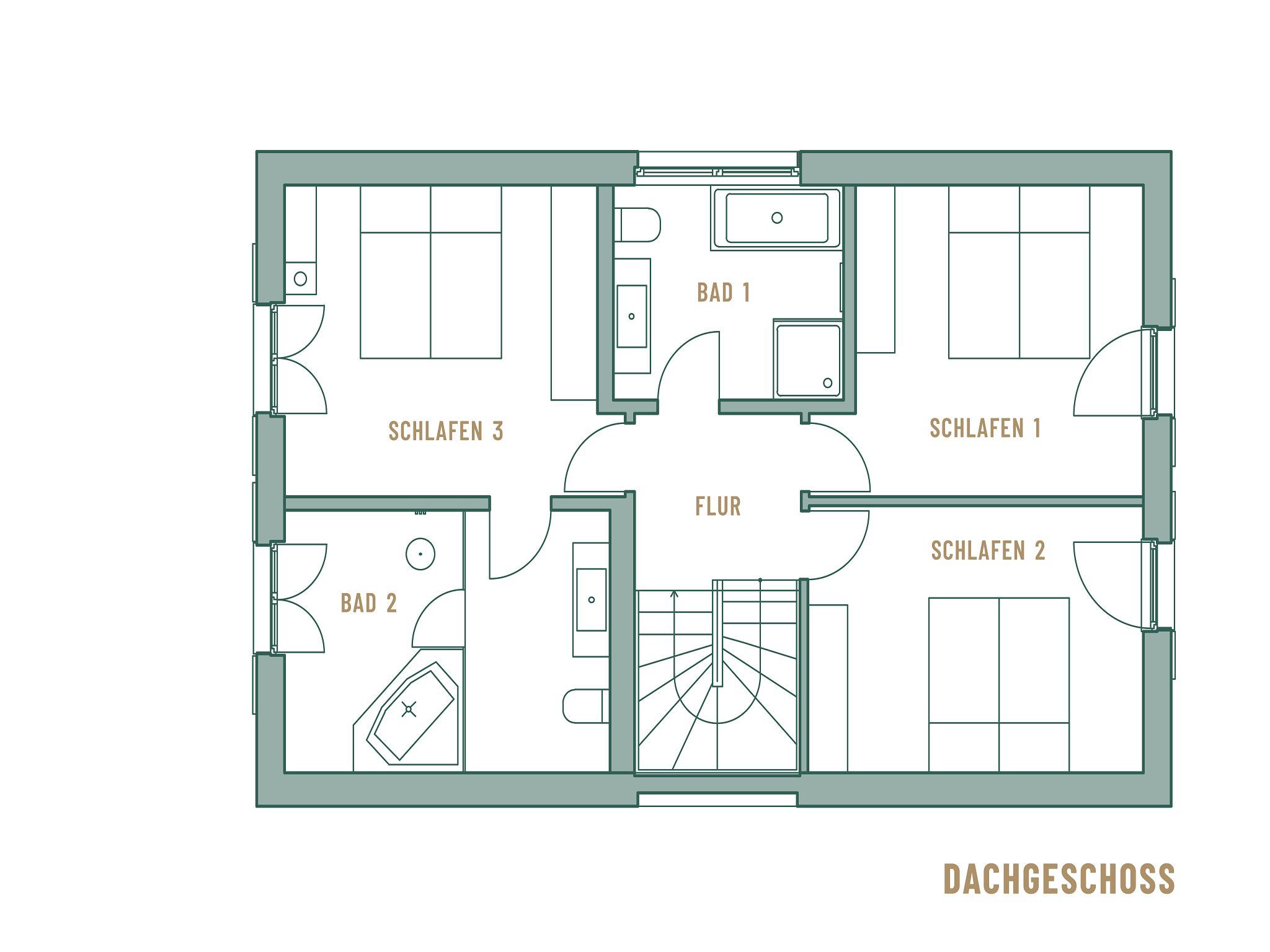 Luxus Reetdachvilla mit 3 Schlafzimmern, Sauna und Kamin (H20) - Grundriss