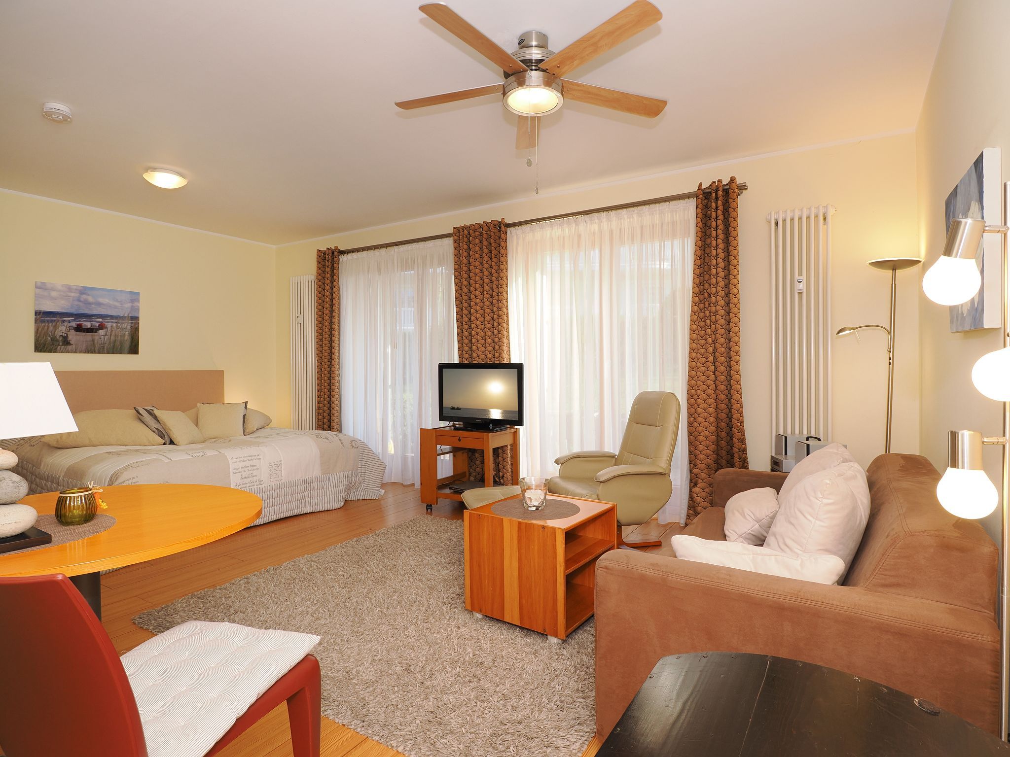 Kaiservillen Heringsdorf 1-Raum-Ferienwohnung mit Terrasse (D103) Insel Usedom - Wohnzimmer