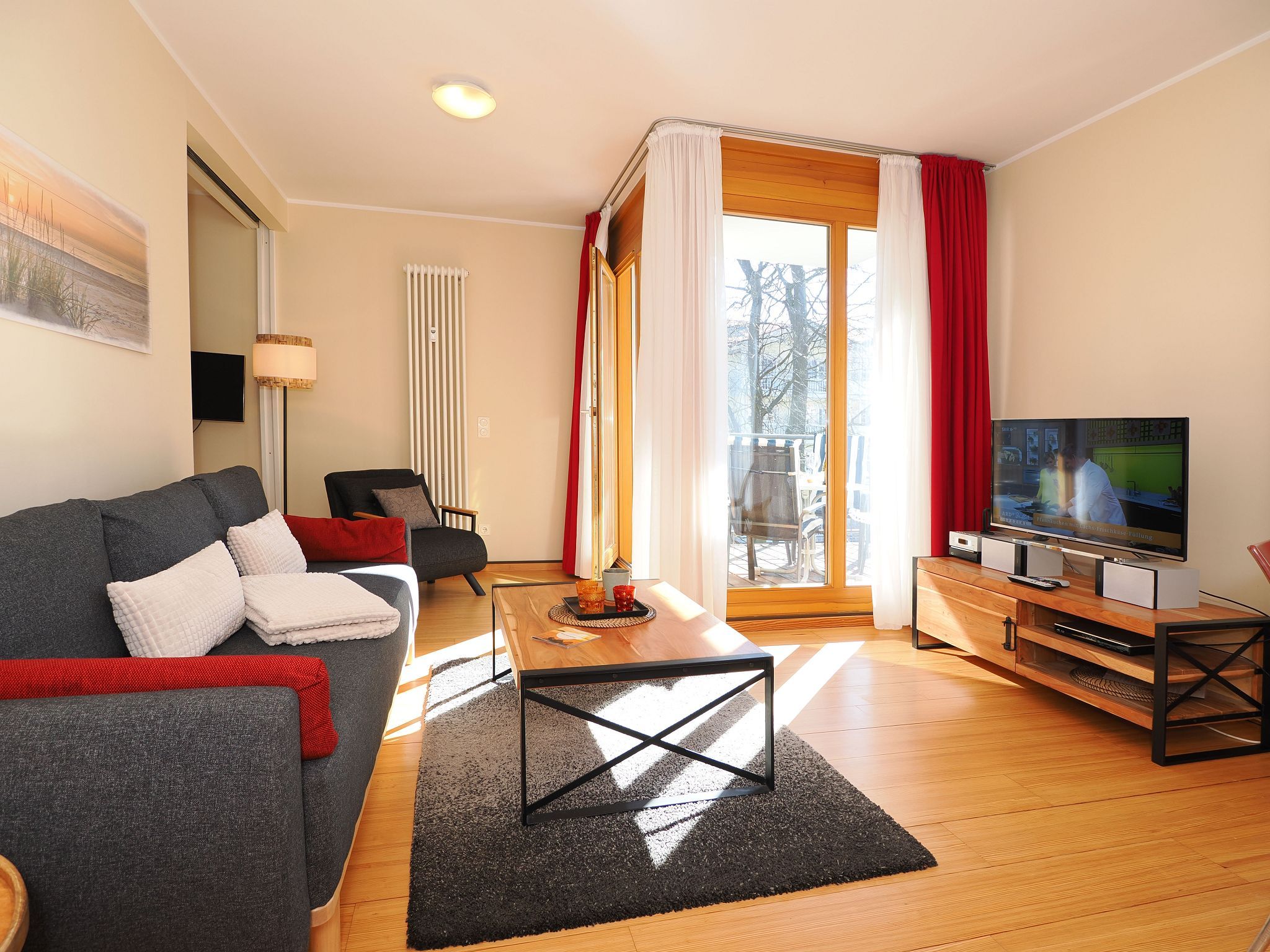 Kaiservillen Heringsdorf Ferienwohnung mit 1 Schlafzimmer und Balkon (D224) Insel Usedom - Wohnzimmer