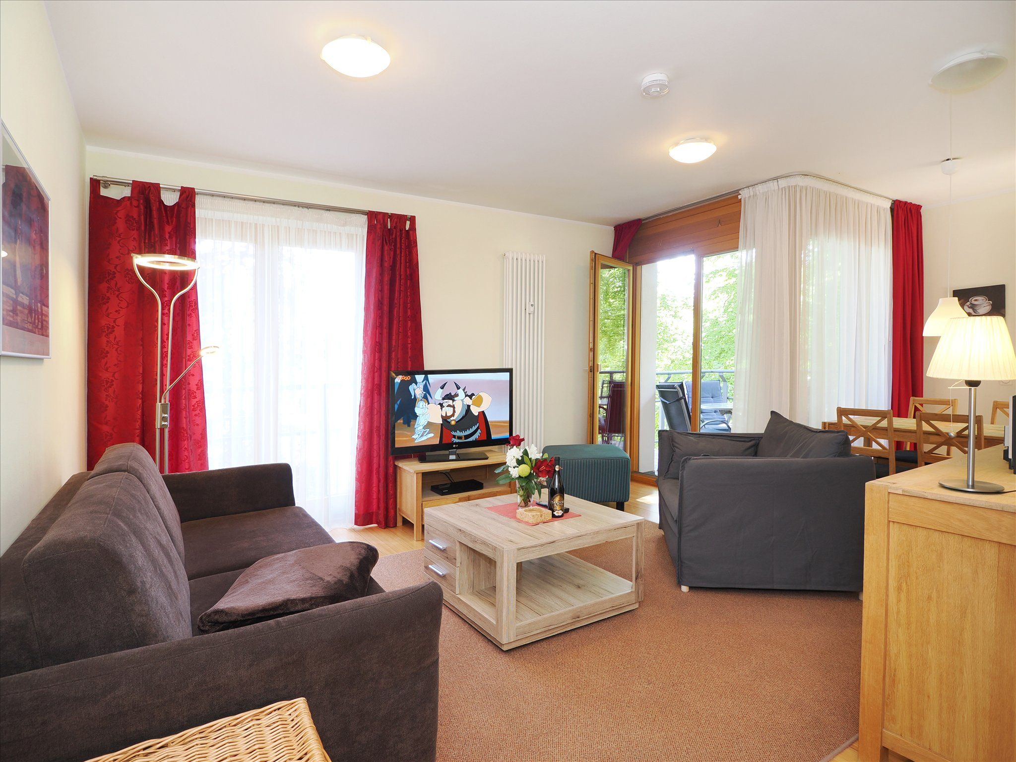 Kaiservillen Heringsdorf Ferienwohnung mit 1 Schlafzimmer und Balkon (D124) Insel Usedom - Wohnzimmer