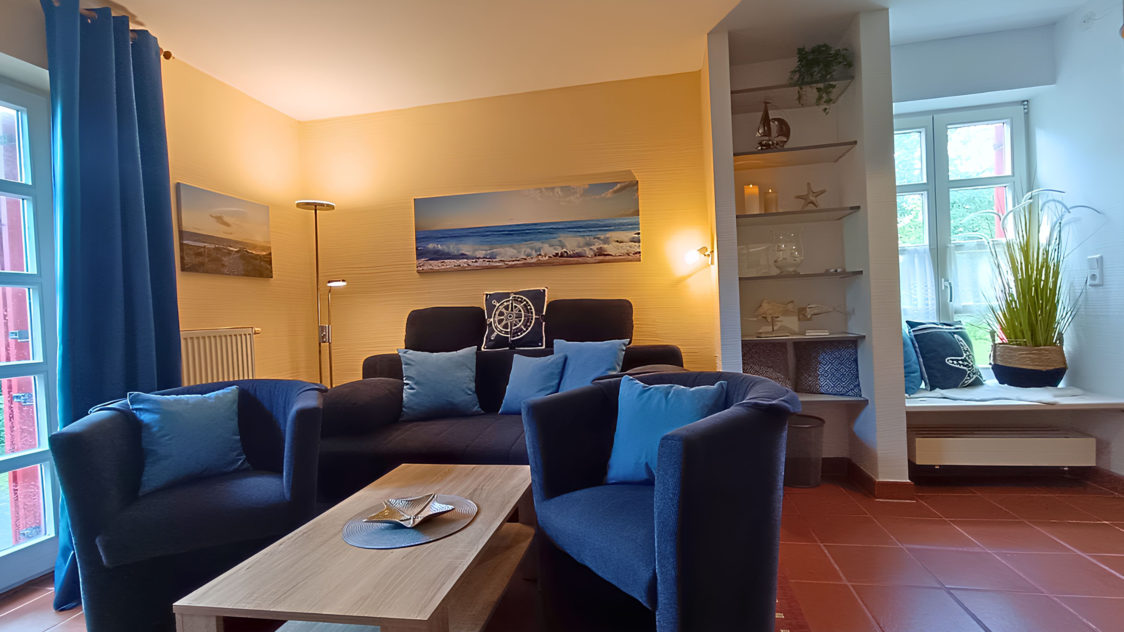 Feriendorf Rugana Klassik Ferienwohnung mit 1 Schlafzimmer und Terrasse (B56) Insel Rügen - Wohnzimmer