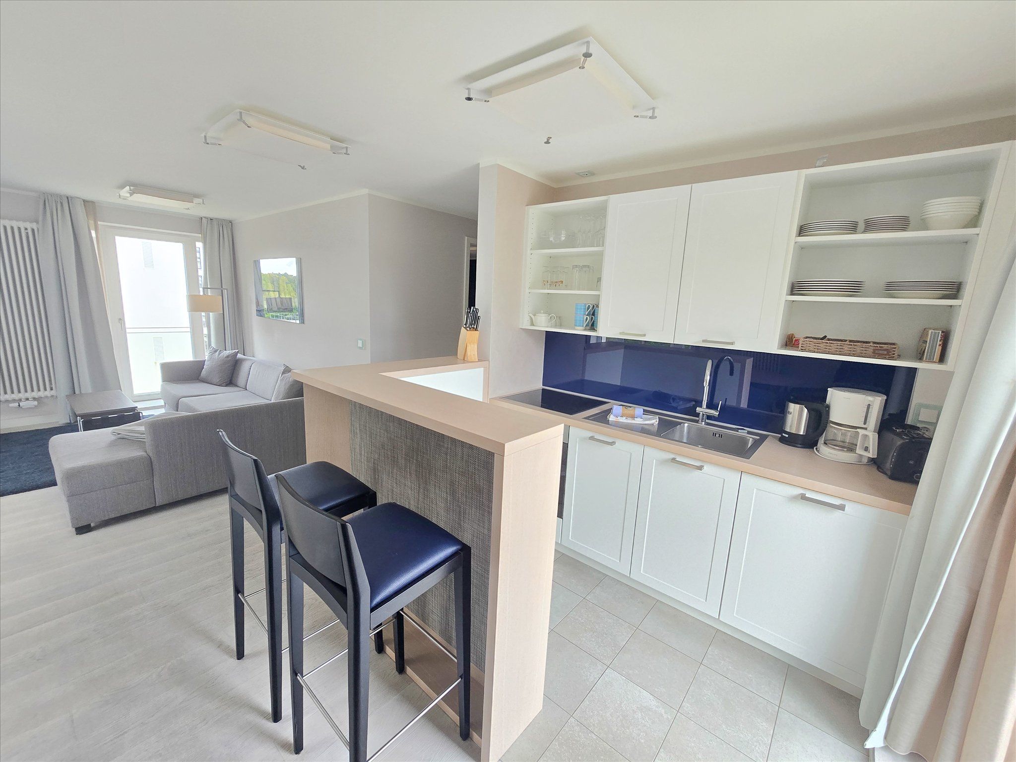 Dünenresidenz Prora Attraktive Ferienwohnung "Strandlust" mit 1 Schlafzimmer zur Sonnenseite (NP/415) Insel Rügen - Küche / Küchenzeile