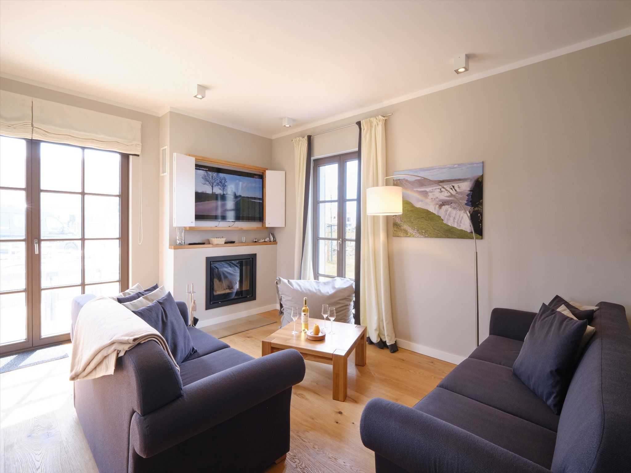 Premium Reetdachvilla mit 3 Schlafzimmern, Sauna und Kamin (H11) - Wohnzimmer