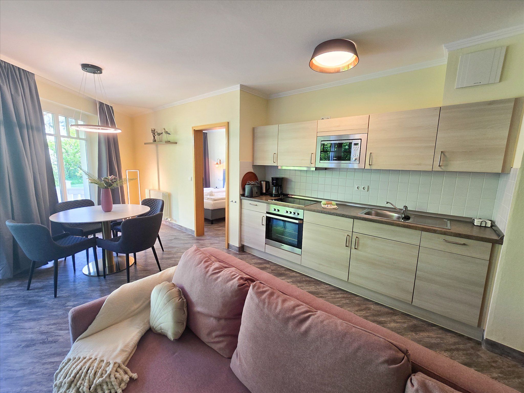 Dünenpark Binz Komfort Ferienwohnung mit 1 Schlafzimmer und Terrasse im Erdgeschoss (189) Insel Rügen - Küche / Küchenzeile