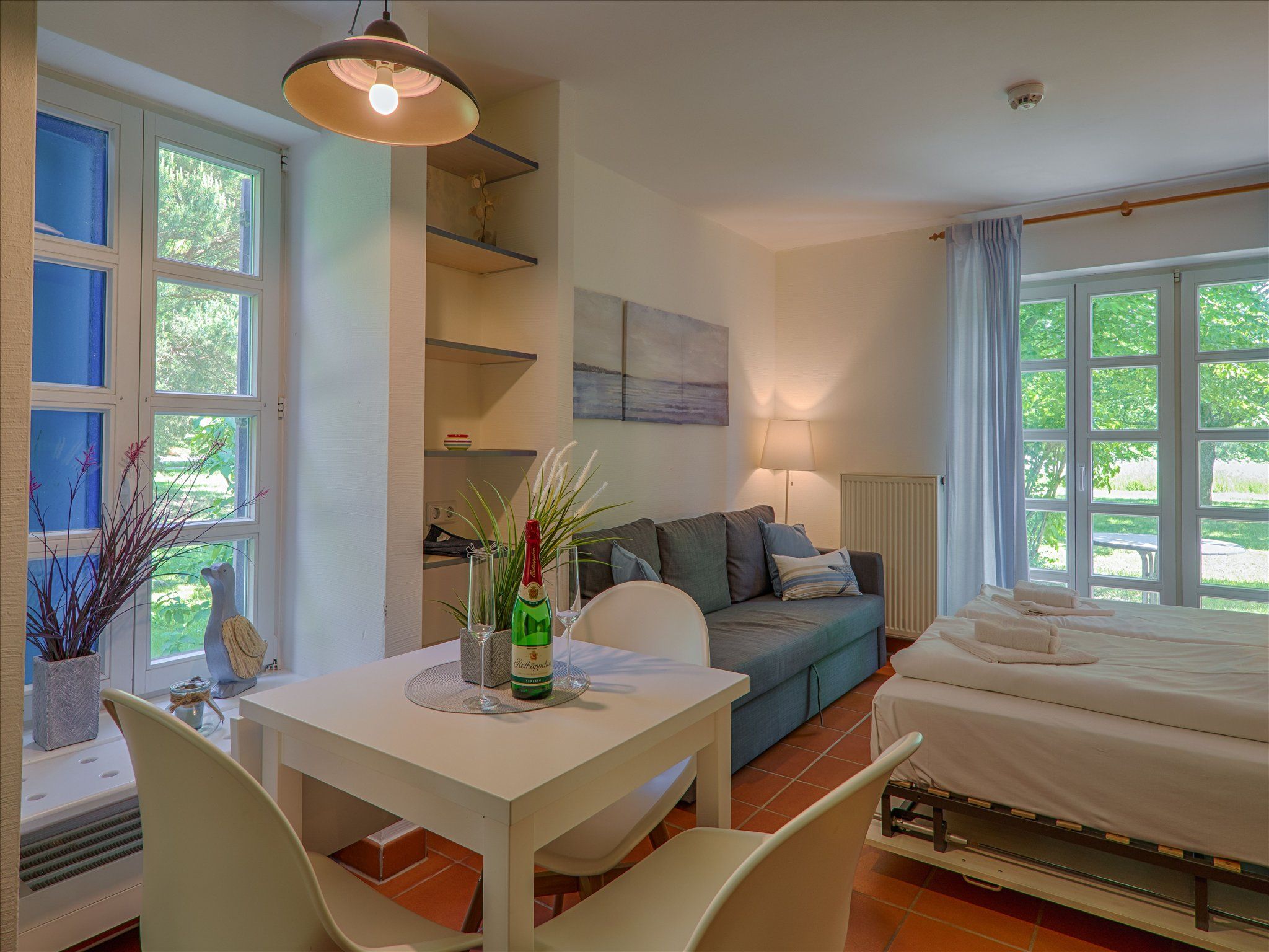 Feriendorf Rugana Klassik 1-Raum Ferienwohnung mit Terrasse (A51) Insel Rügen - Wohnzimmer