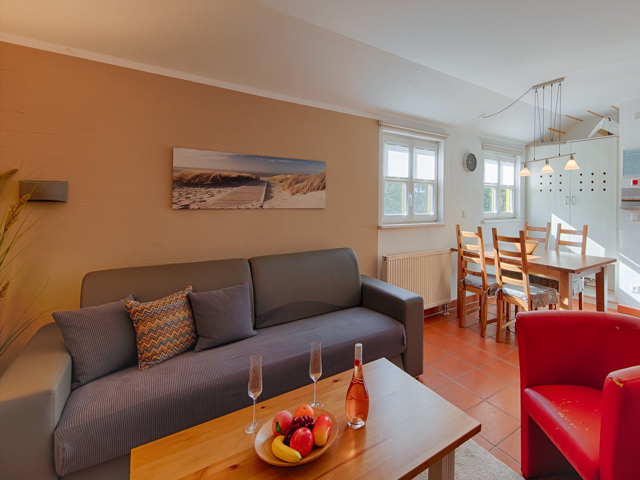 Feriendorf Rugana Komfortplus Ferienwohnung mit 1 Schlafzimmer (A04) Insel Rügen - Wohnzimmer