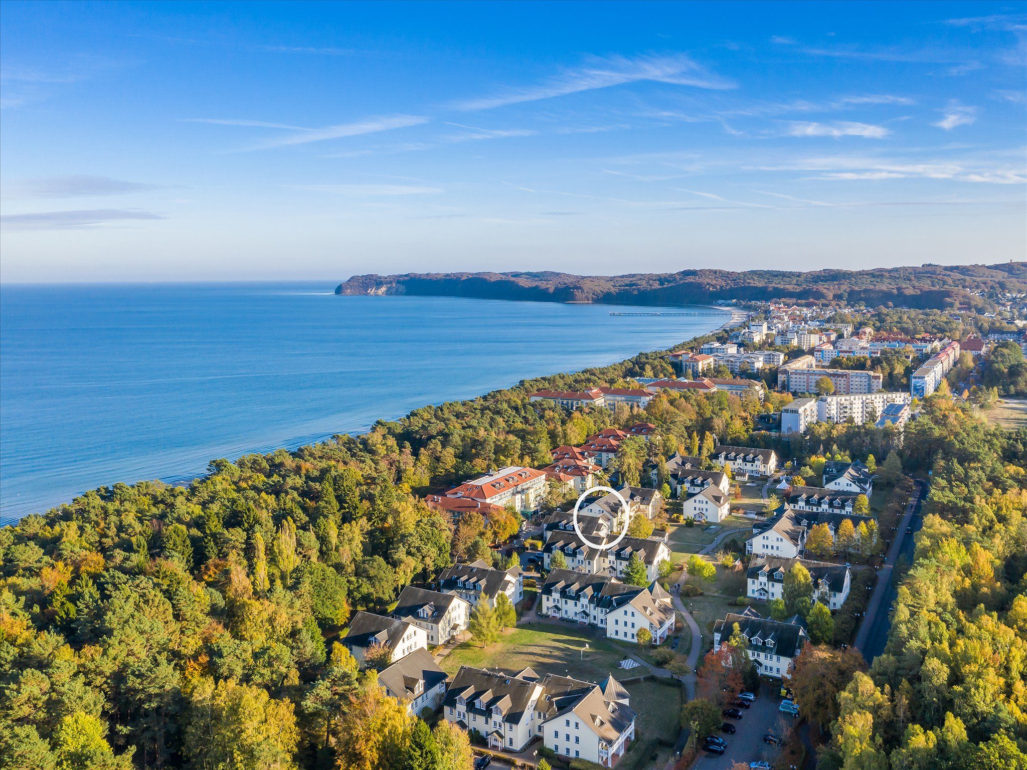 Dünenpark Binz Komfortplus Ferienwohnung mit 1 Schlafzimmer und Balkon im Obergeschoss (205) Insel Rügen - Vogelperspektive