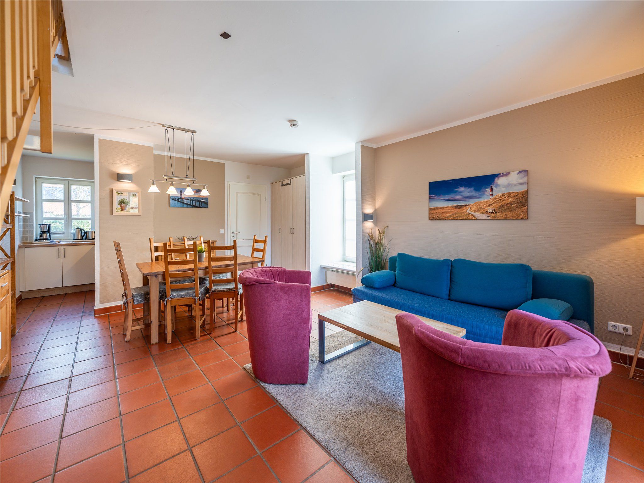 Feriendorf Rugana Komfortplus Ferienwohnung mit 2 Schlafzimmern und Terrasse (A64) Insel Rügen - Wohnzimmer