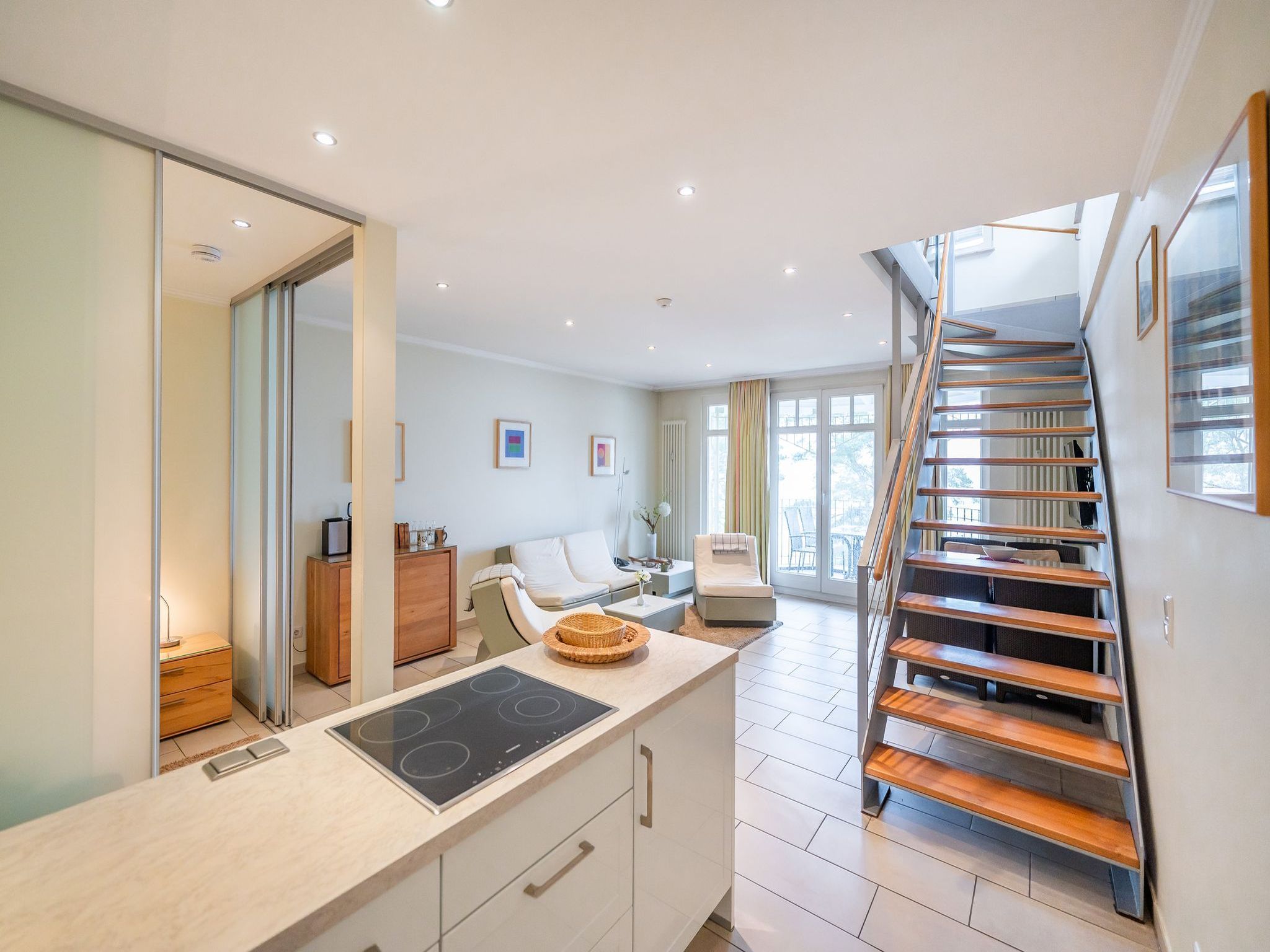 Strandvillen Binz Ferienwohnung mit Meerblick, 2 Schlafzimmern und Balkon (SV/768) Insel Rügen - Wohnzimmer