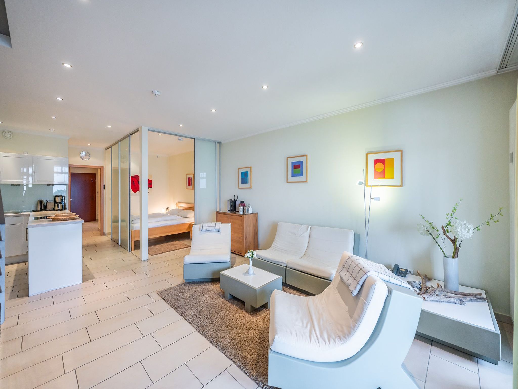 Strandvillen Binz Ferienwohnung mit Meerblick, 2 Schlafzimmern und Balkon (SV/768) Insel Rügen - Wohnzimmer