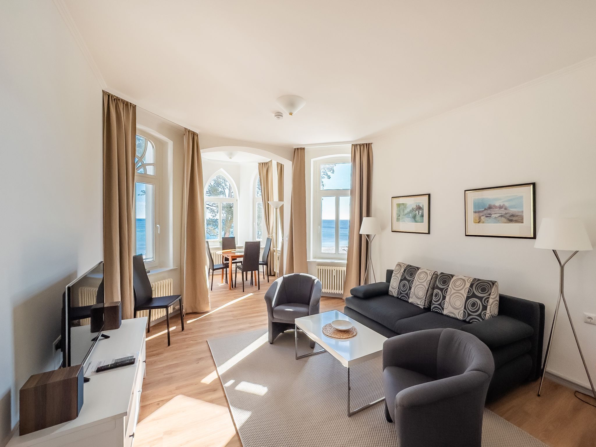 Strandvillen Binz Ferienwohnung mit Meerblick und 1 Schlafzimmer (SV/706) Insel Rügen - Wohnzimmer