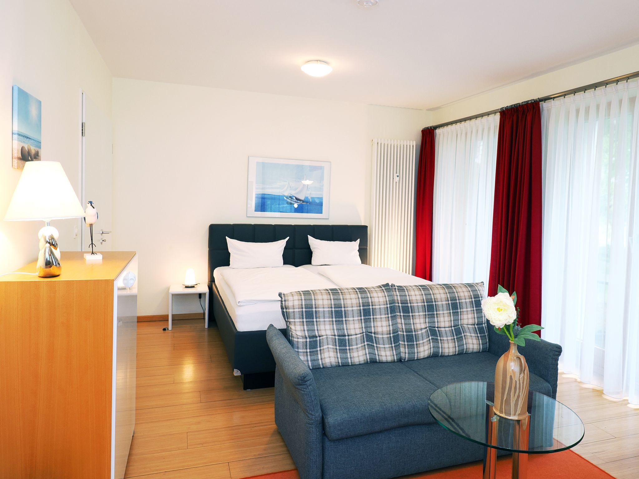 Kaiservillen Heringsdorf 1-Raum-Ferienwohnung mit Terrasse (DG23) Insel Usedom - Wohnzimmer
