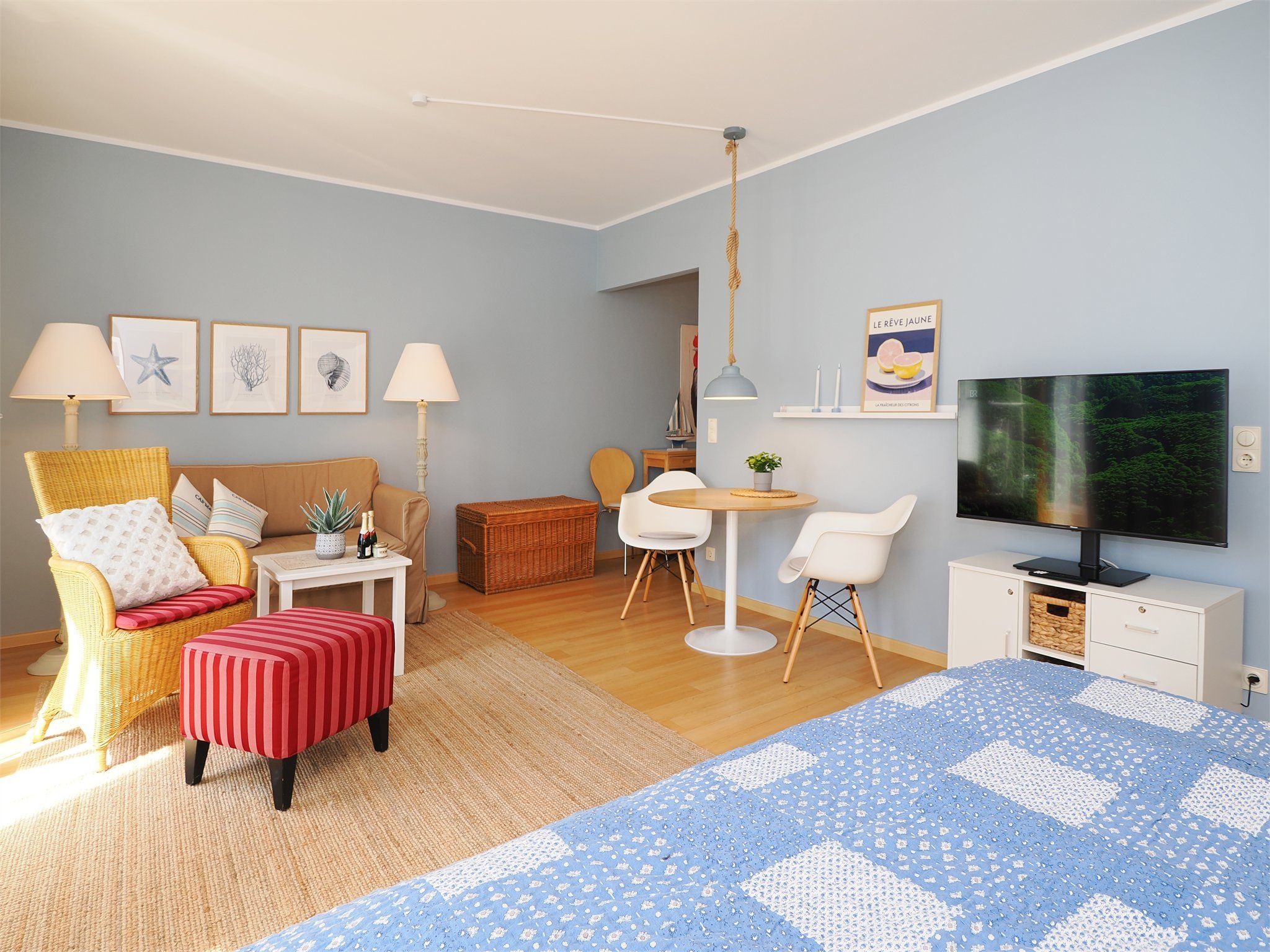 Kaiservillen Heringsdorf 1-Raum-Ferienwohnung mit Balkon (D123) Insel Usedom - Wohnzimmer
