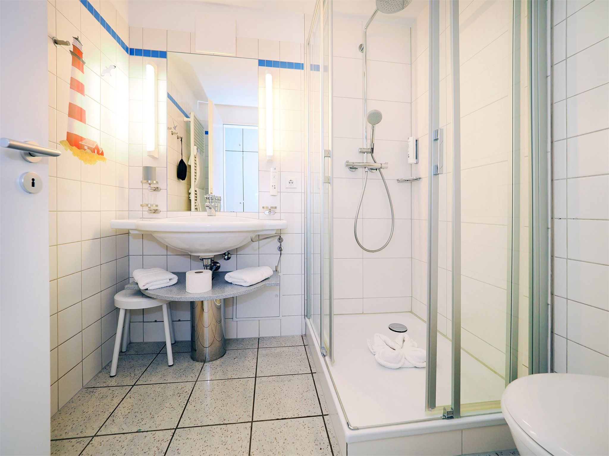 Kaiservillen Heringsdorf 1-Raum-Ferienwohnung mit Balkon (D123) Insel Usedom - Badezimmer