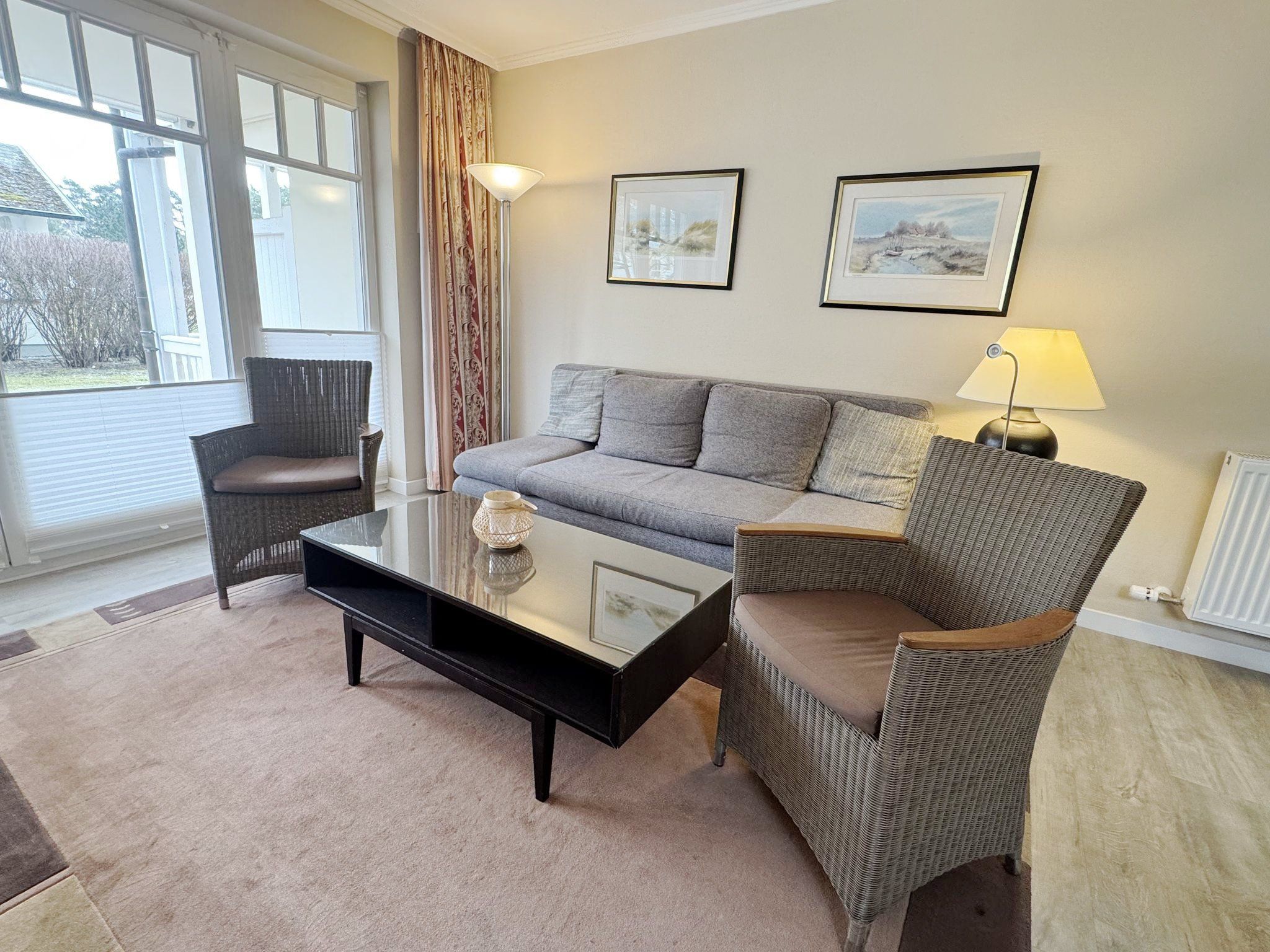 Dünenpark Binz Komfortplus Ferienwohnung mit 1 Schlafzimmer und Terrasse im Erdgeschoss (213) Insel Rügen - Wohnzimmer