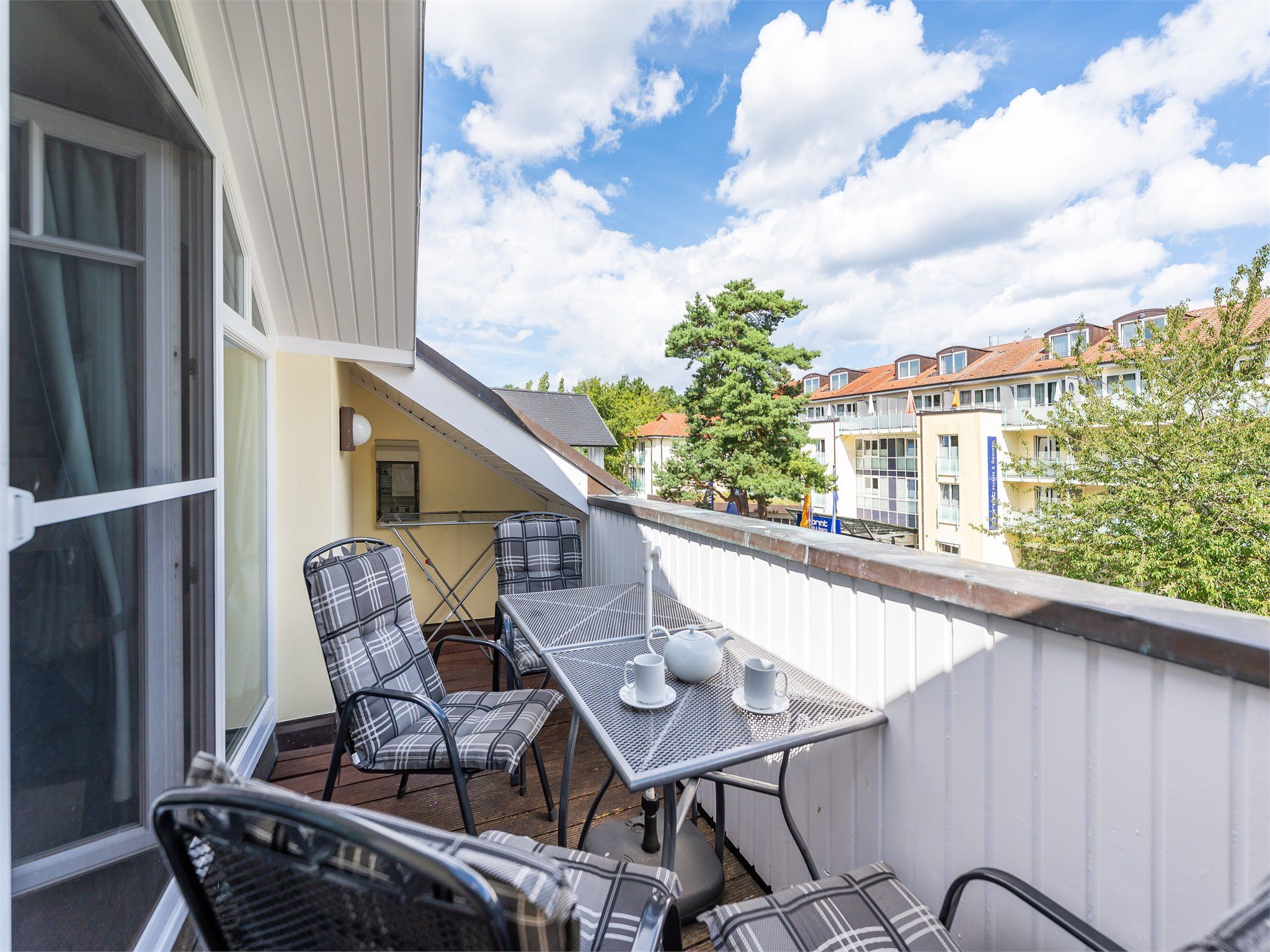 Dünenpark Binz Komfort Ferienwohnung mit 1 Schlafzimmer und Balkon im Dachgeschoss (197) Insel Rügen - Balkon