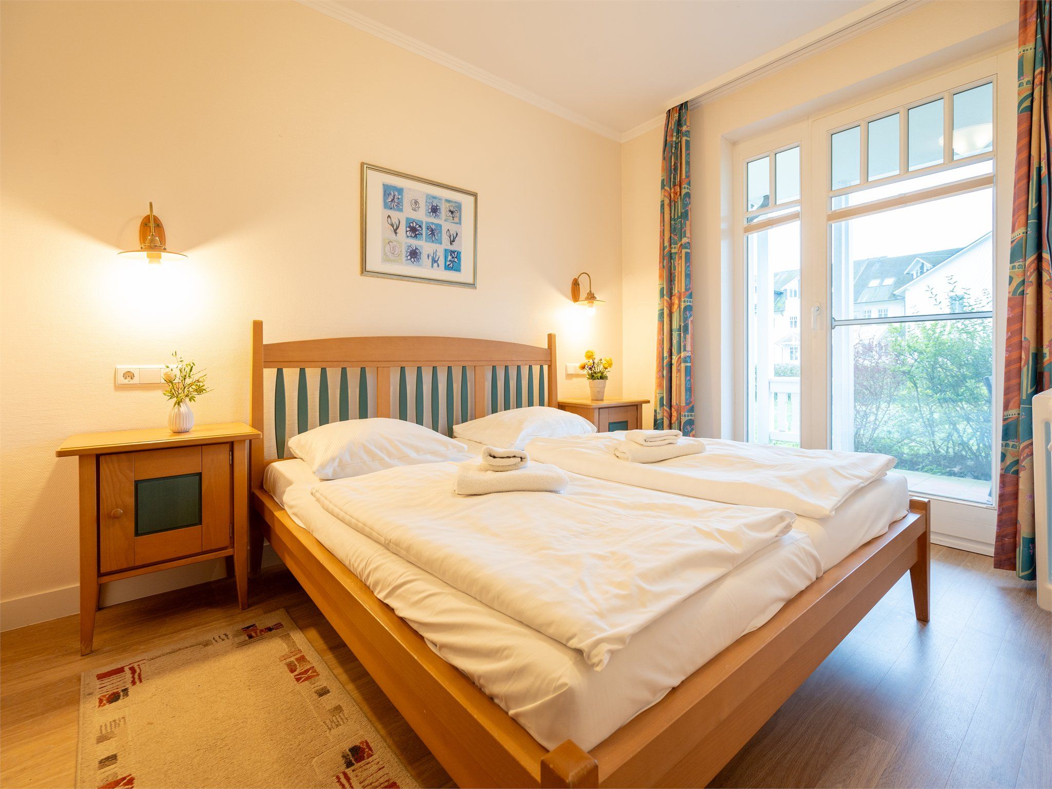 Dünenpark Binz Komfort Ferienwohnung mit 1 Schlafzimmer und Terrasse im Erdgeschoss (003) Insel Rügen - Schlafzimmer
