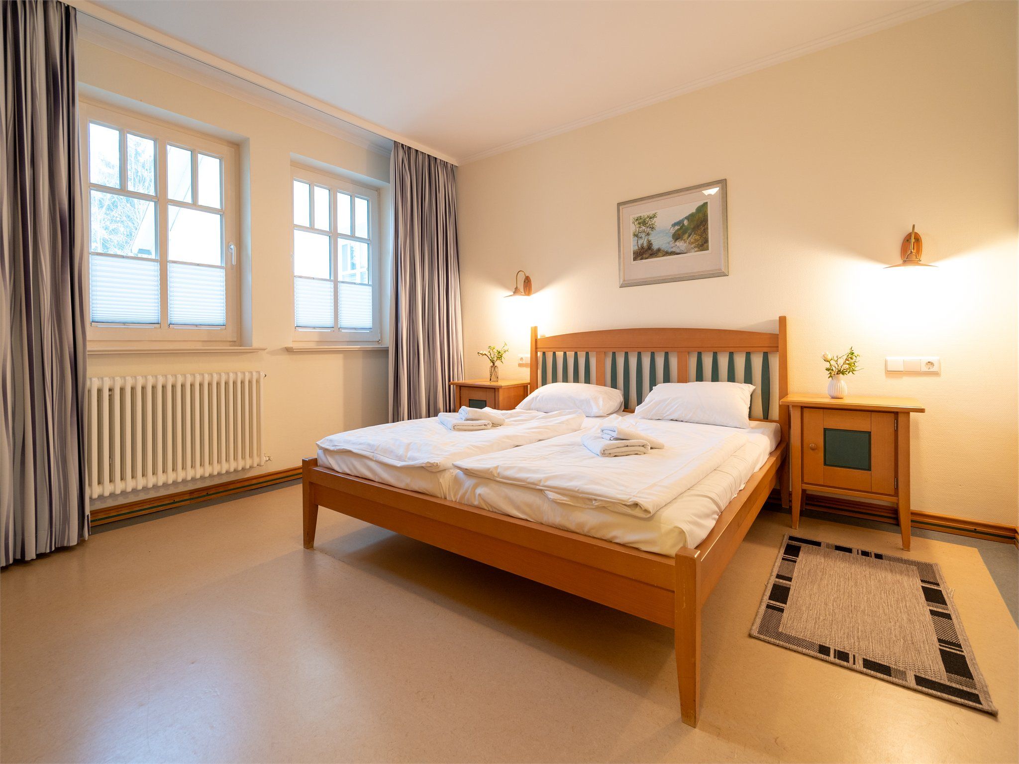 Dünenpark Binz Komfort Ferienwohnung mit 2 Schlafzimmern und Balkon im Obergeschoss (008) Insel Rügen - Schlafzimmer