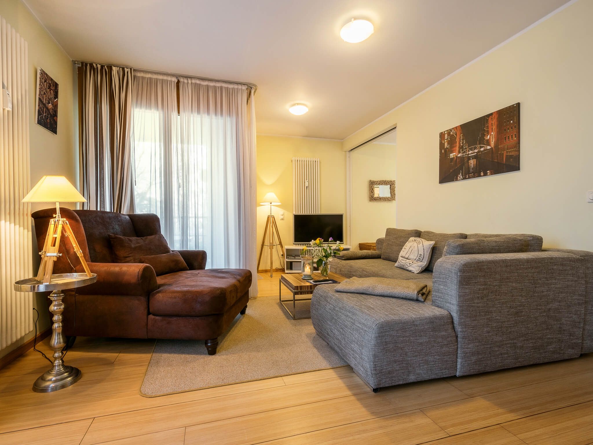 Kaiservillen Heringsdorf Ferienwohnung mit 1 Schlafzimmer und Terrasse (D101) Insel Usedom - Wohnzimmer