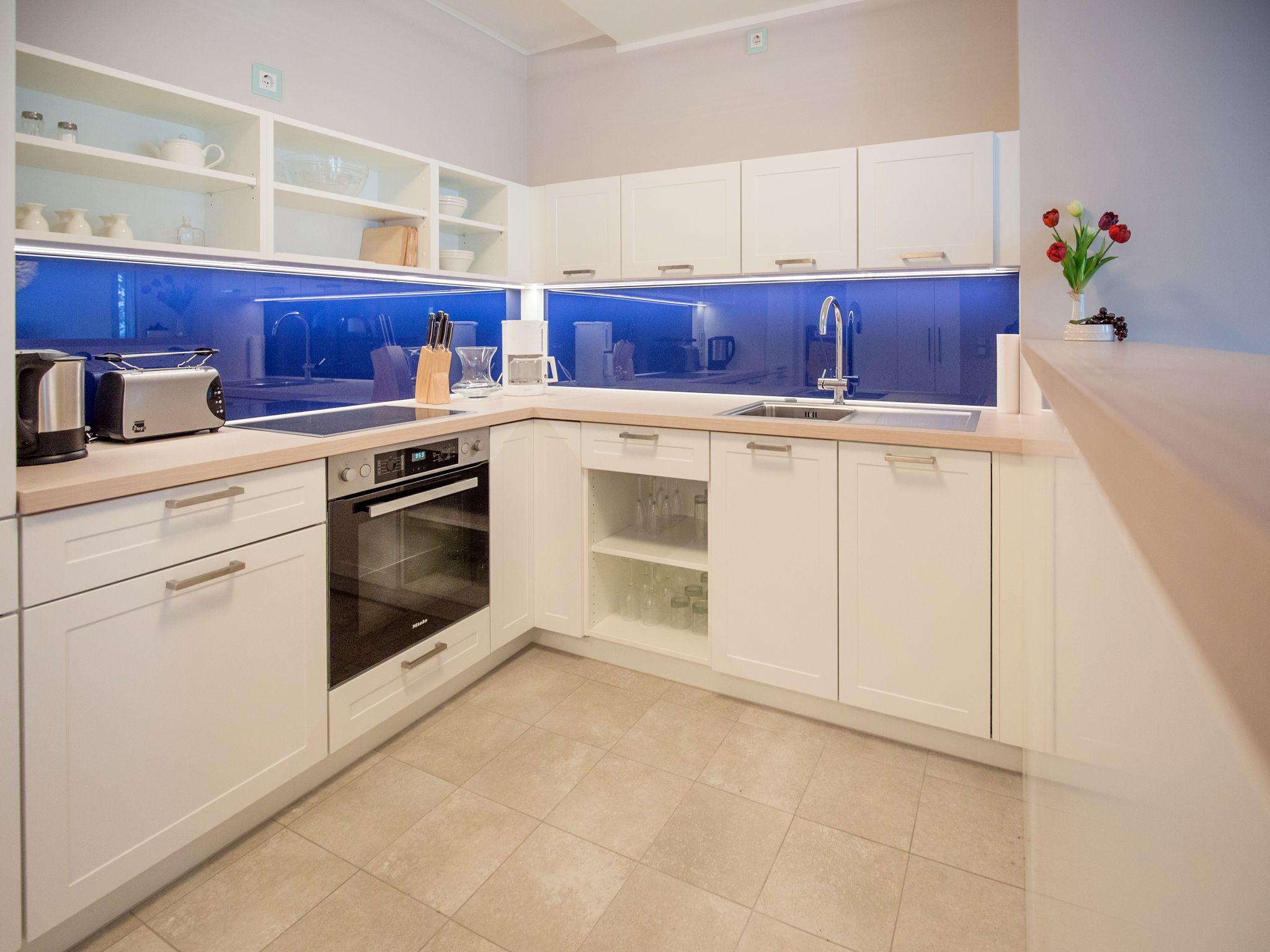 Dünenresidenz Prora Ferienwohnung mit Meerblick, 2 Schlafzimmern und Balkon (NP/115) Insel Rügen - Küche / Küchenzeile