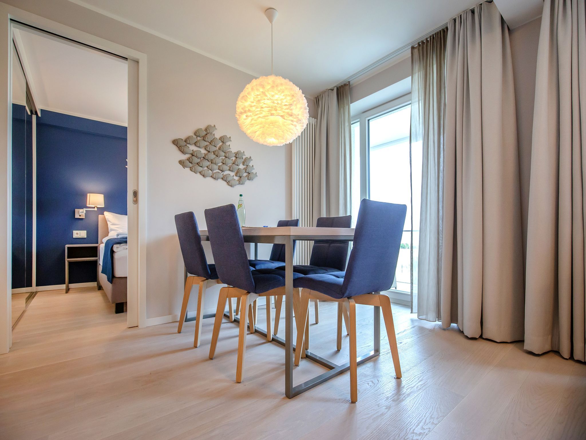 Dünenresidenz Prora Ferienwohnung Azur mit Meerblick, 2 Schlafzimmern und Balkon (NP/203) Insel Rügen - Wohnzimmer