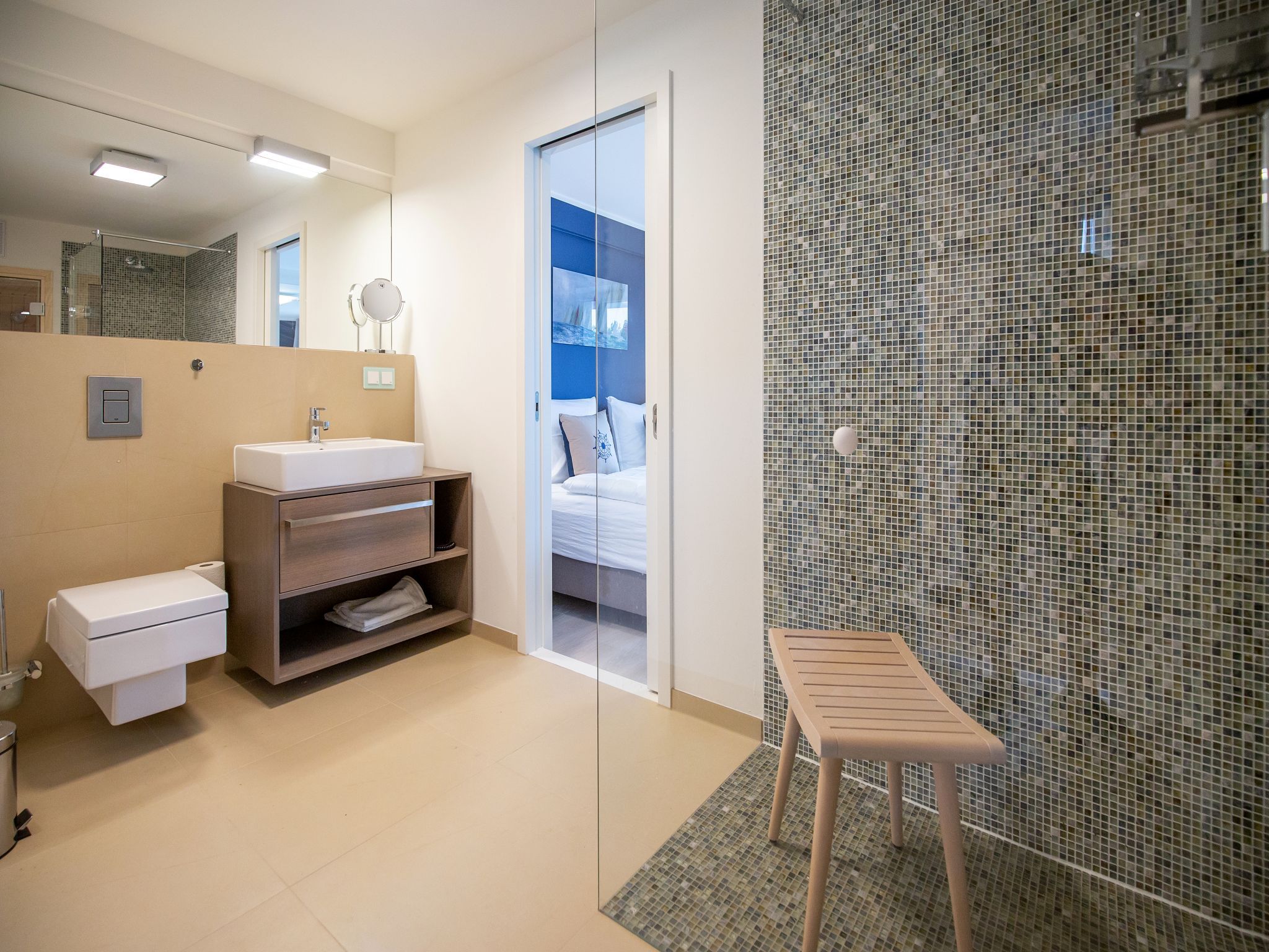 Dünenresidenz Prora Ferienwohnung mit Meerblick, 3 Schlafzimmern und Balkon (NP/206) Insel Rügen - Badezimmer