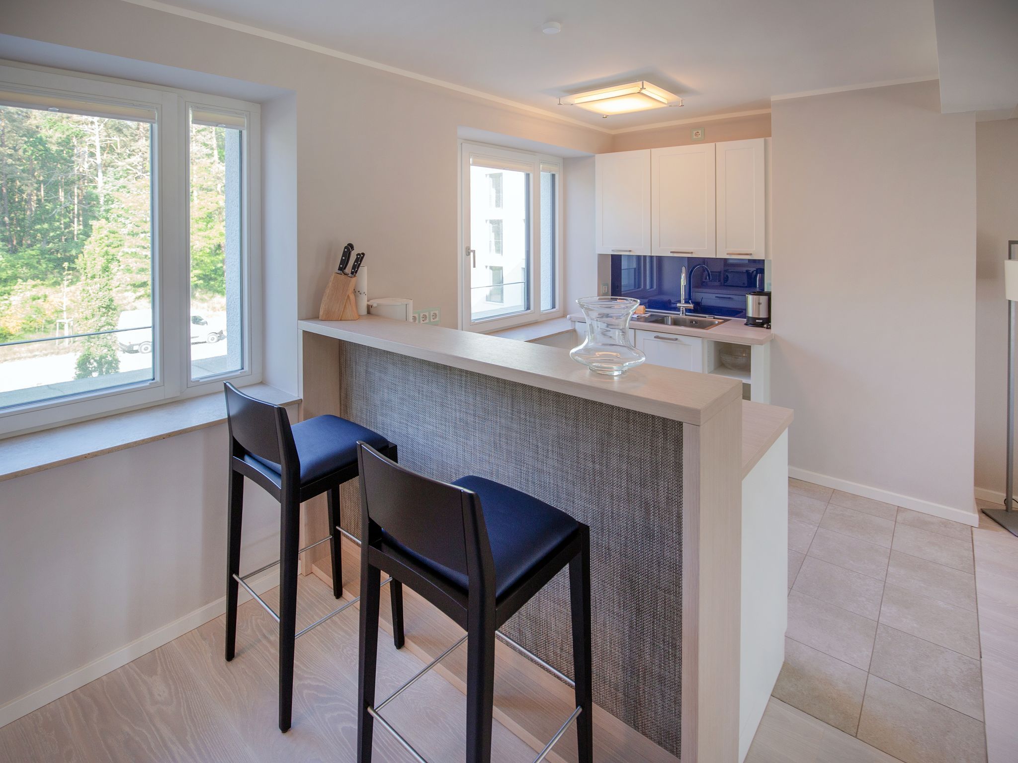 Dünenresidenz Prora Ferienwohnung mit Meerblick, 1 Schlafzimmer und Balkon (NP/212) Insel Rügen - Küche / Küchenzeile